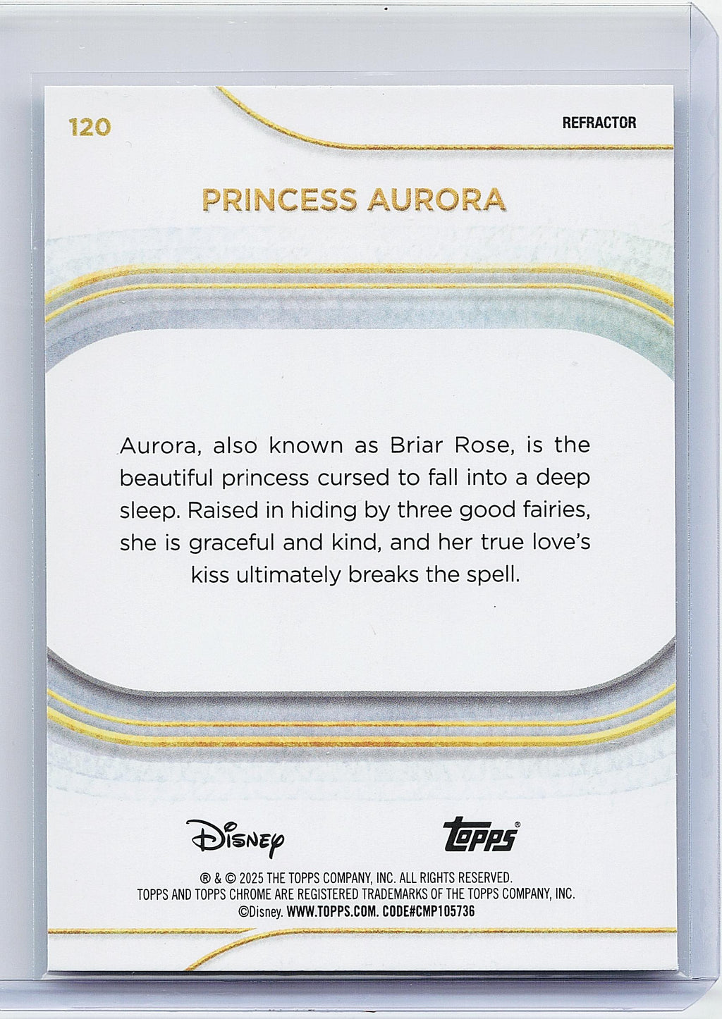 2025 Topps Chrome Disney #120 Princess Aurora Refractor