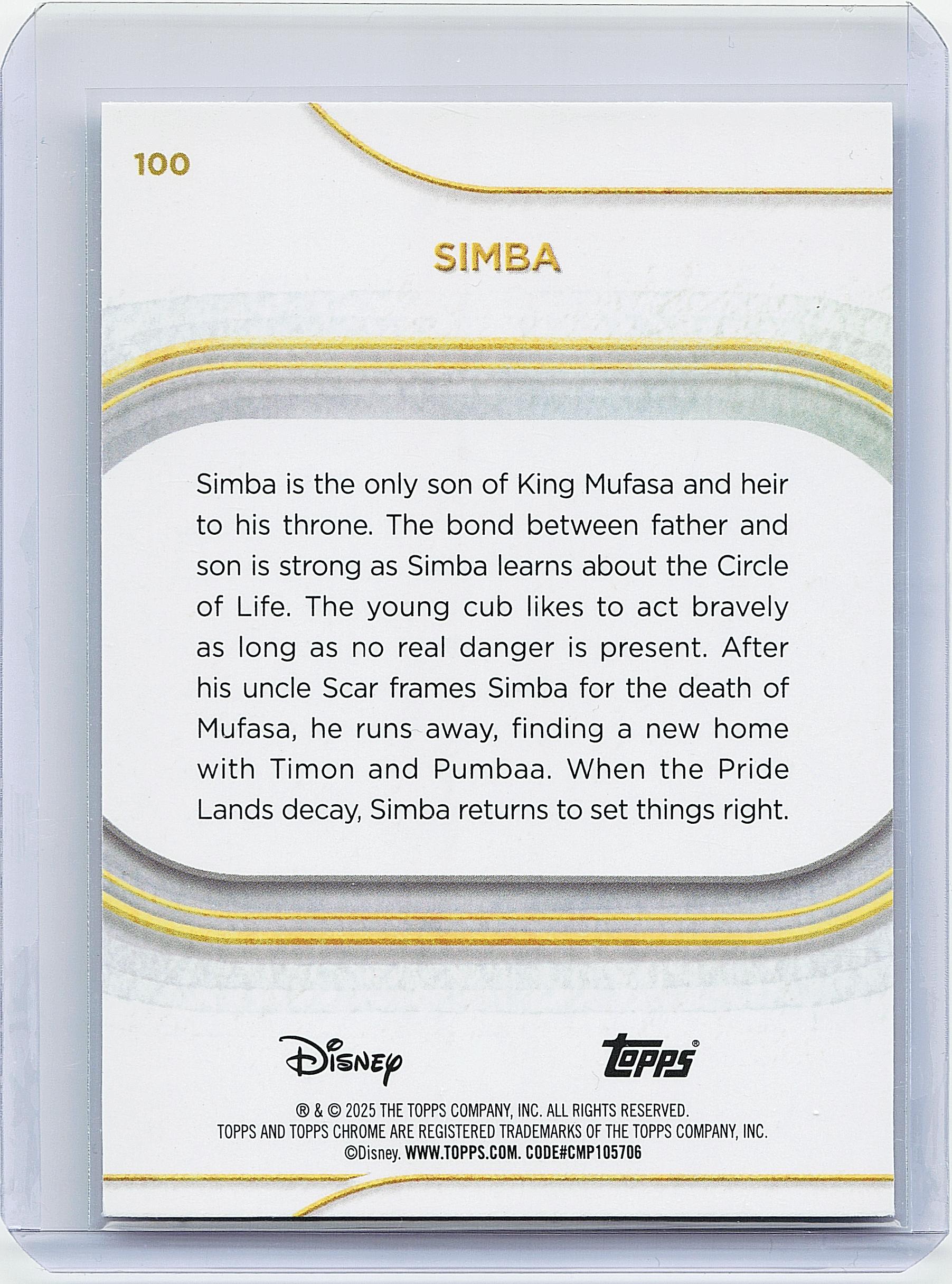 2025 Topps Chrome Disney #100 Simba