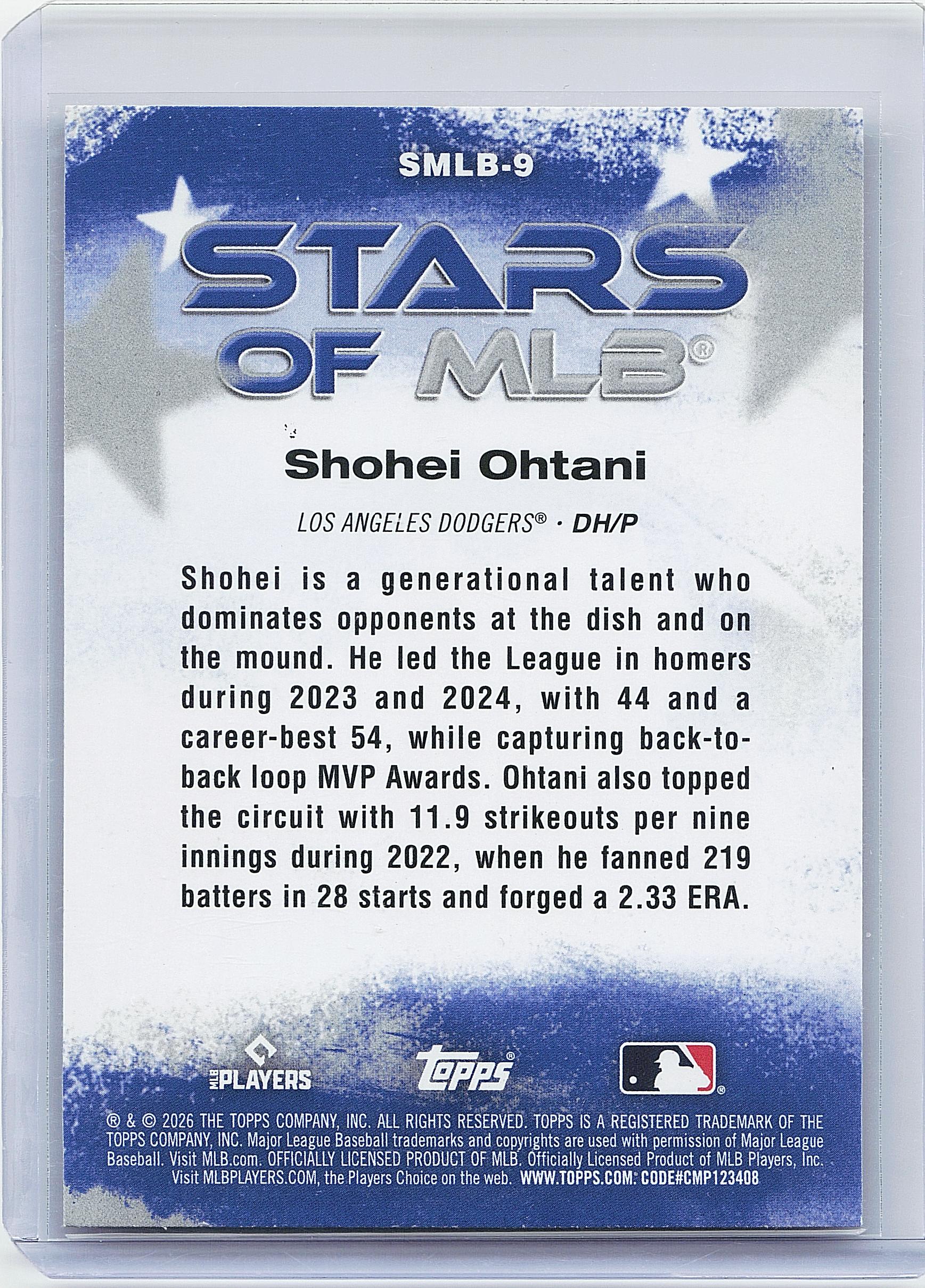 2026 Topps #SMLB-9 Shohei Ohtani Stars of MLB