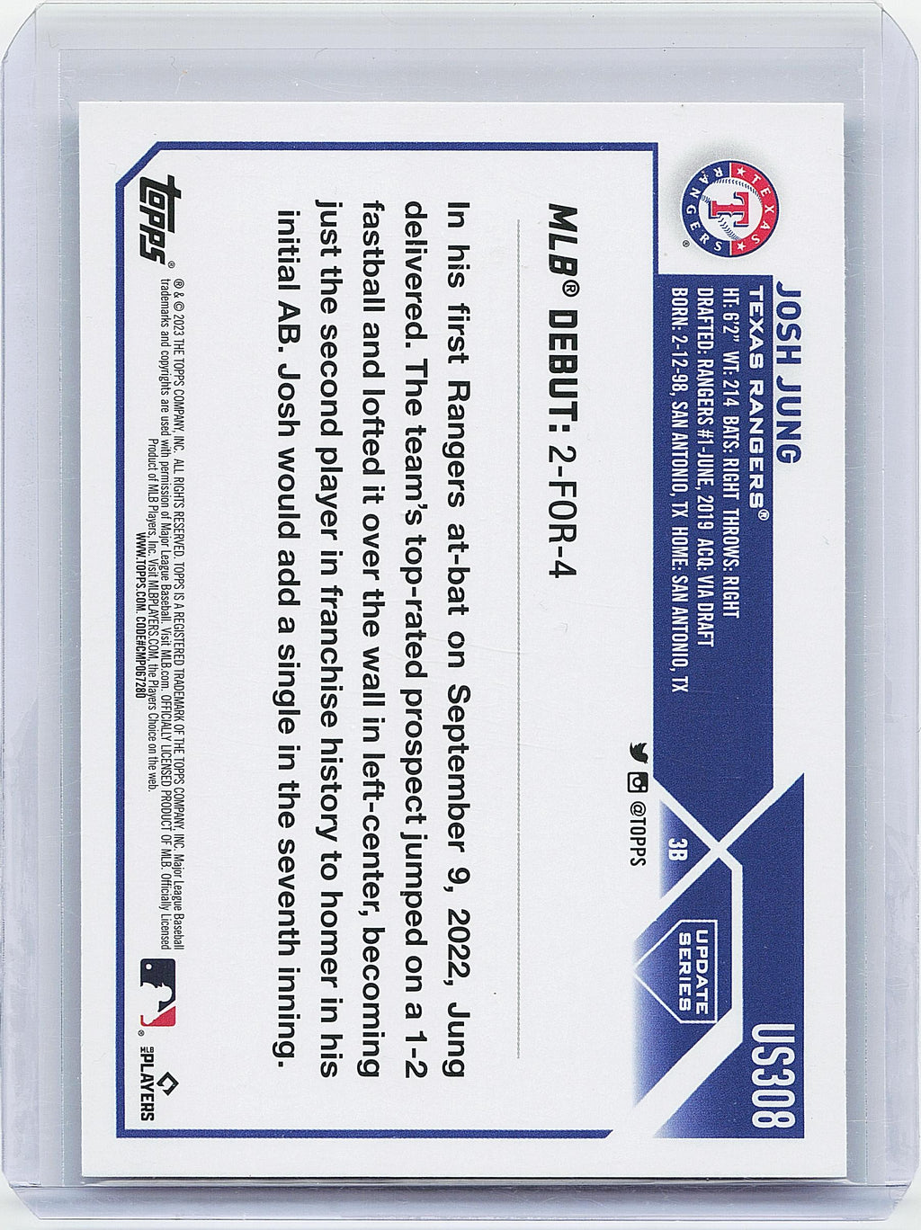 2023 Topps Update #US308 Josh Jung