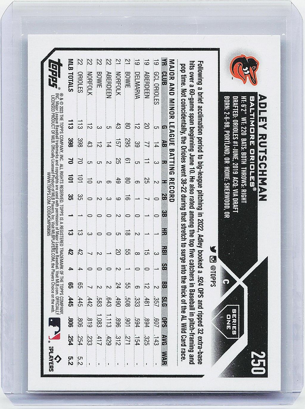 2023 Topps #250 Adley Rutschman