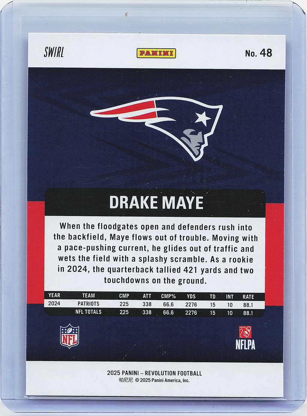 2025 Panini Revolution #48 Drake Maye Red Swirl