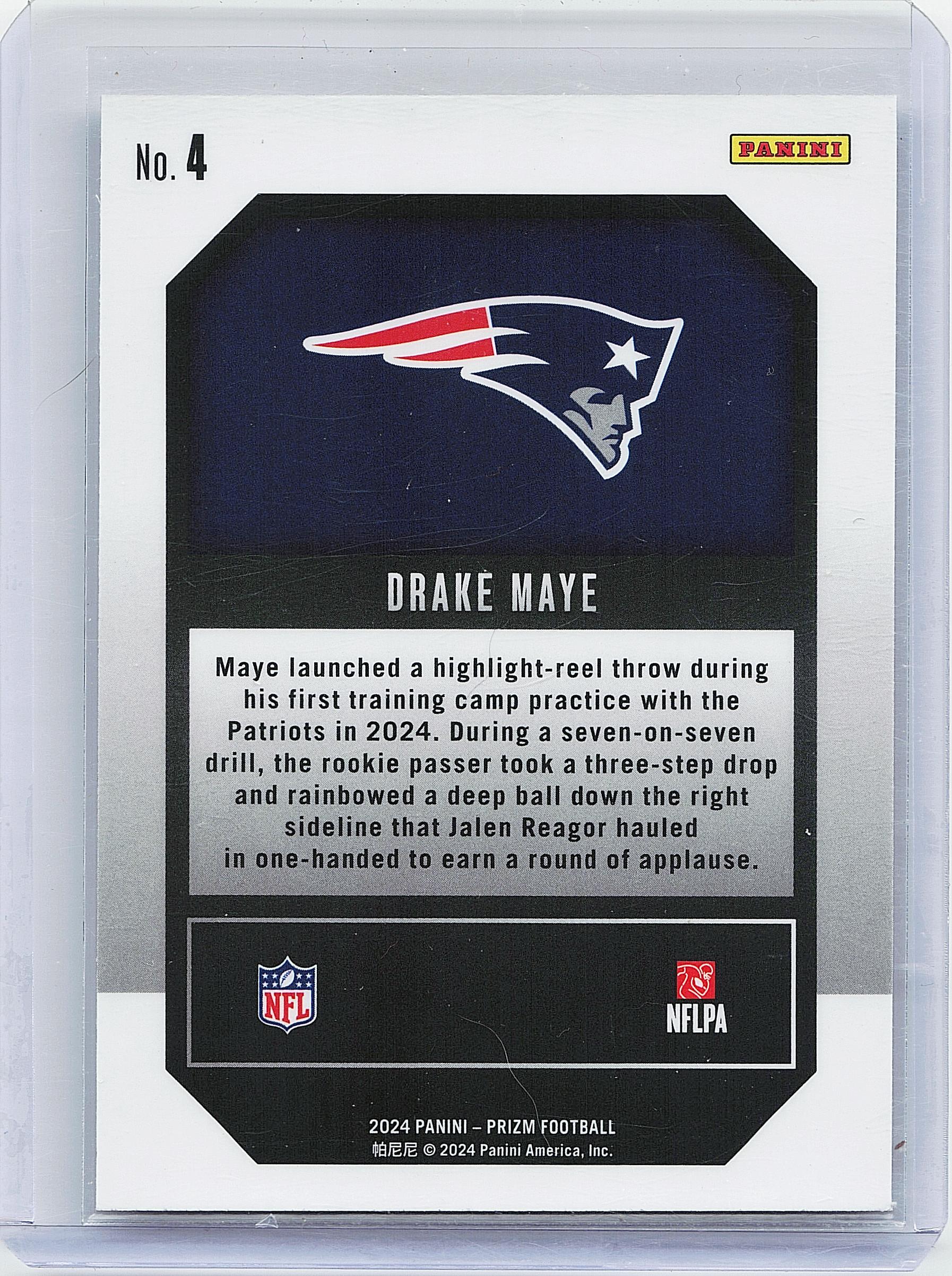 2024 Panini Prizm #4 Drake Maye Emergent