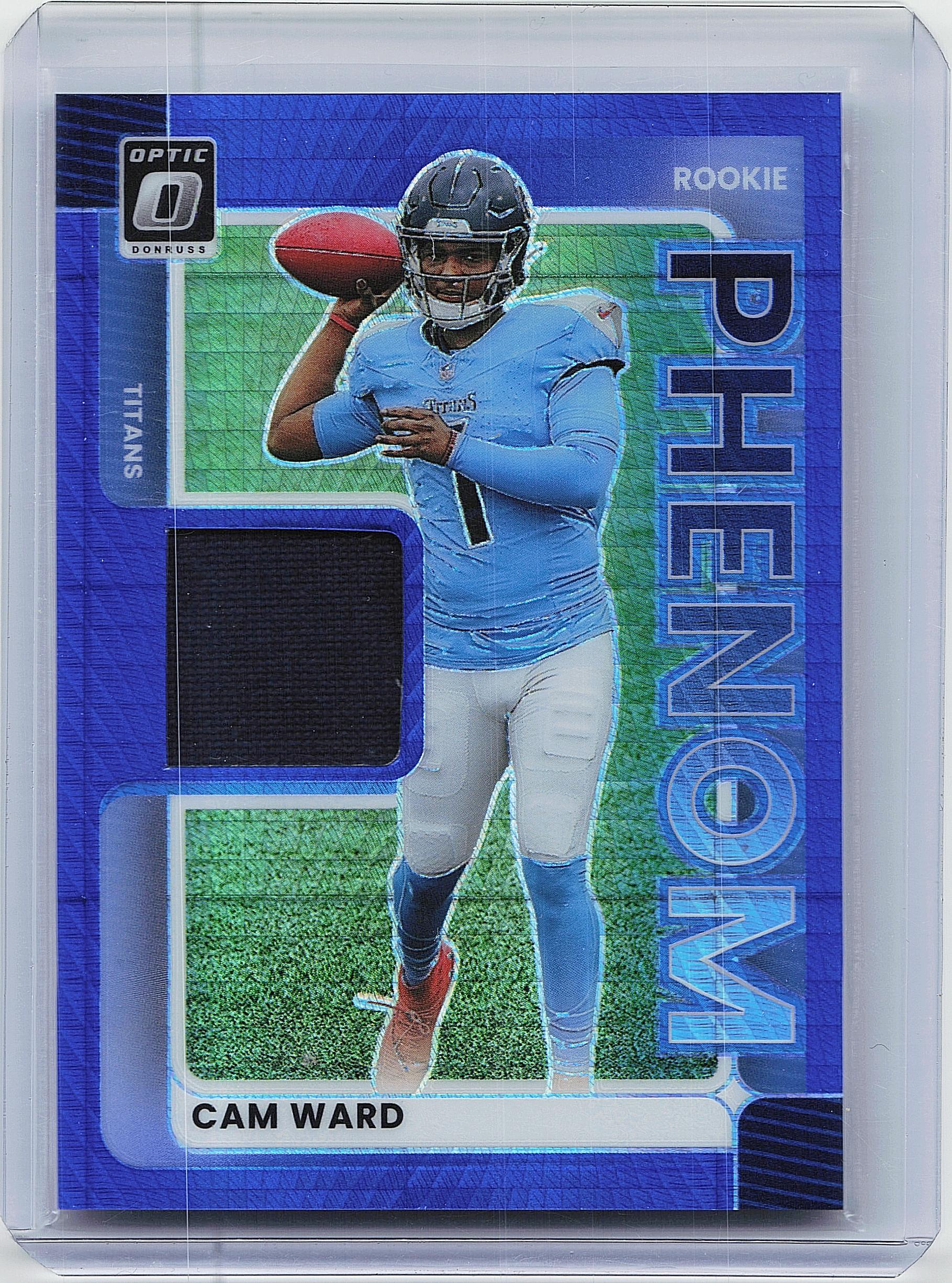 2025 Donruss Optic #RPBH-JDA Cam Ward Rookie Phenoms Neon Blue
