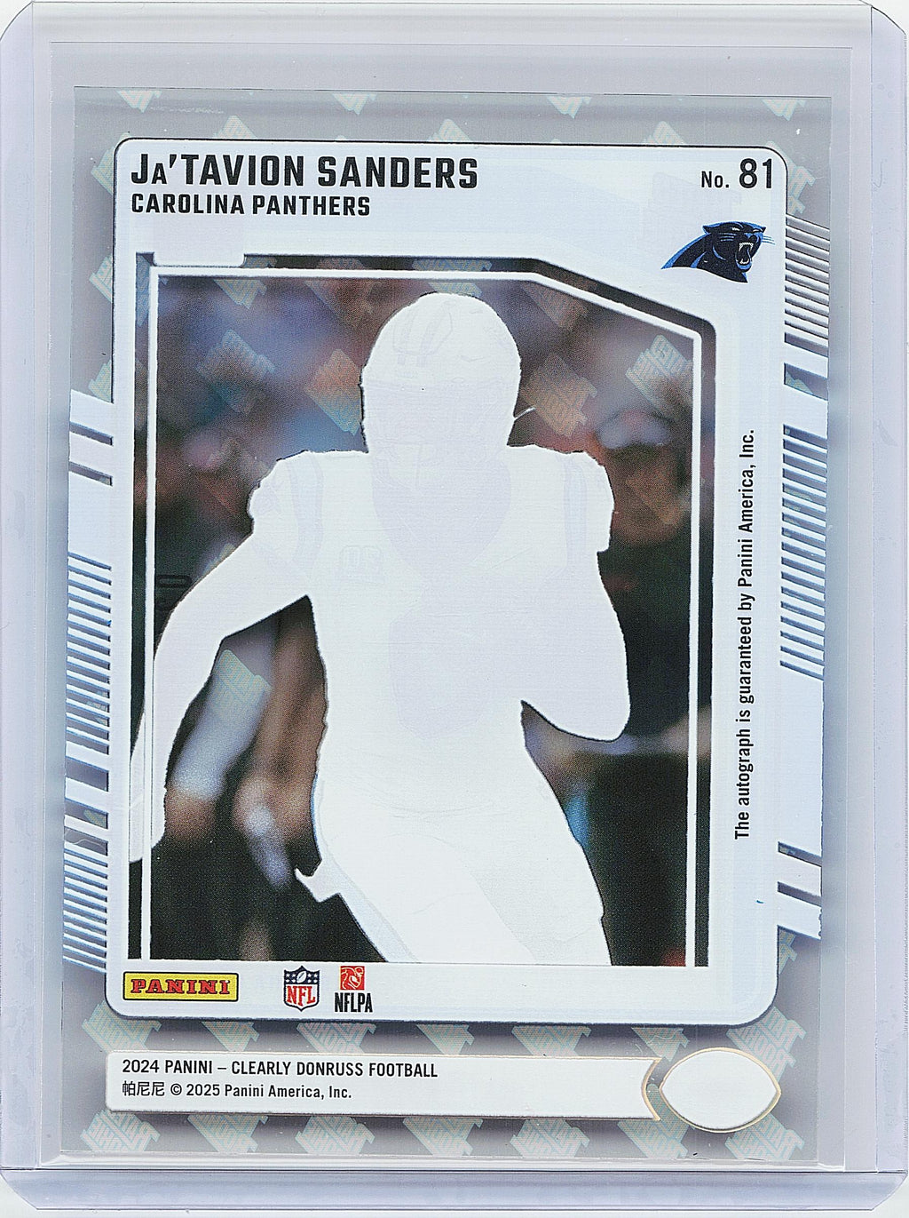 2024 Clearly Donruss #81 Ja'Tavion Sanders Clearly Rated Rookie Autographs