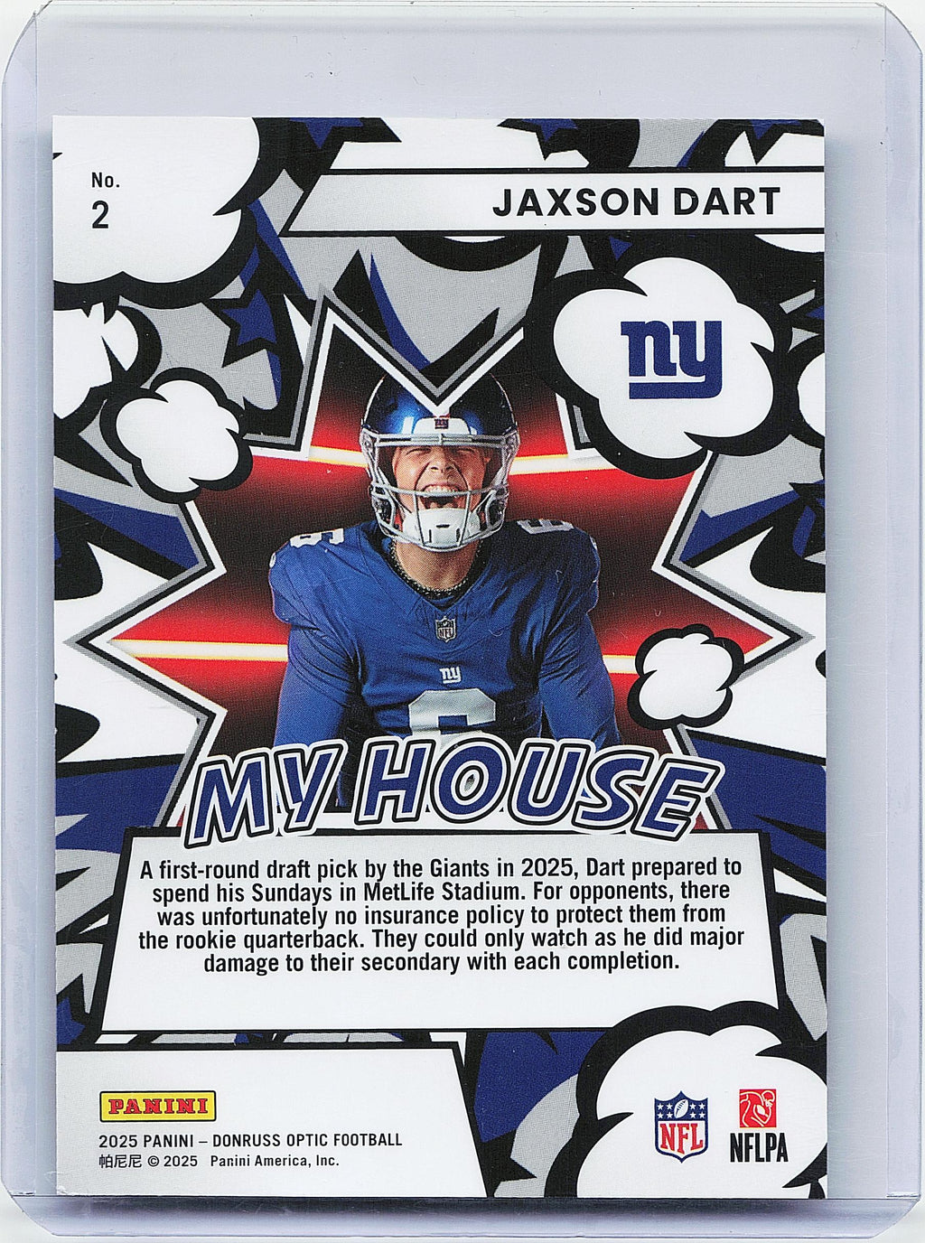 2025 Donruss Optic #2 Jaxson Dart My House