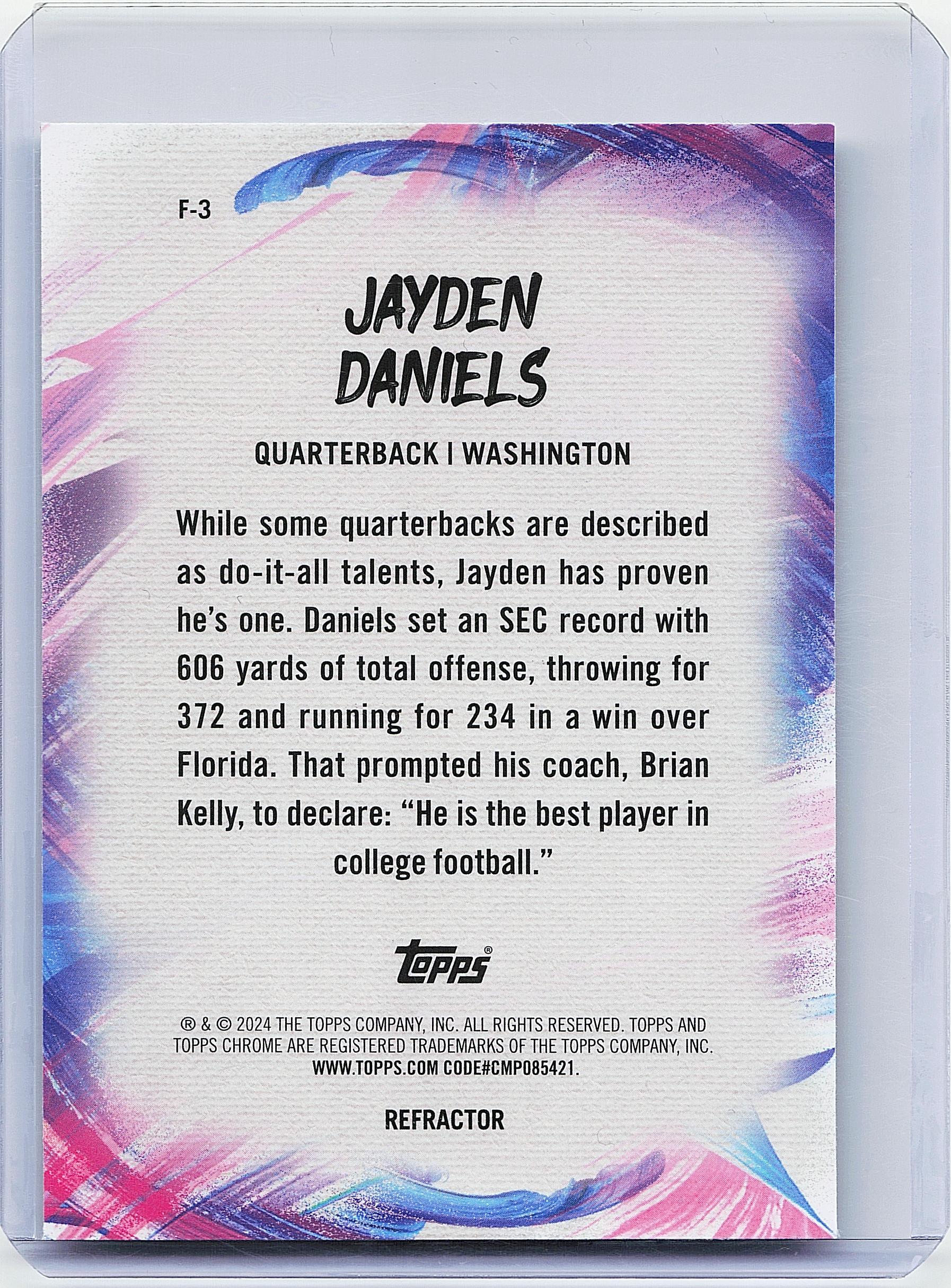 2024 Topps Chrome #F-3 Jayden Daniels Finesse