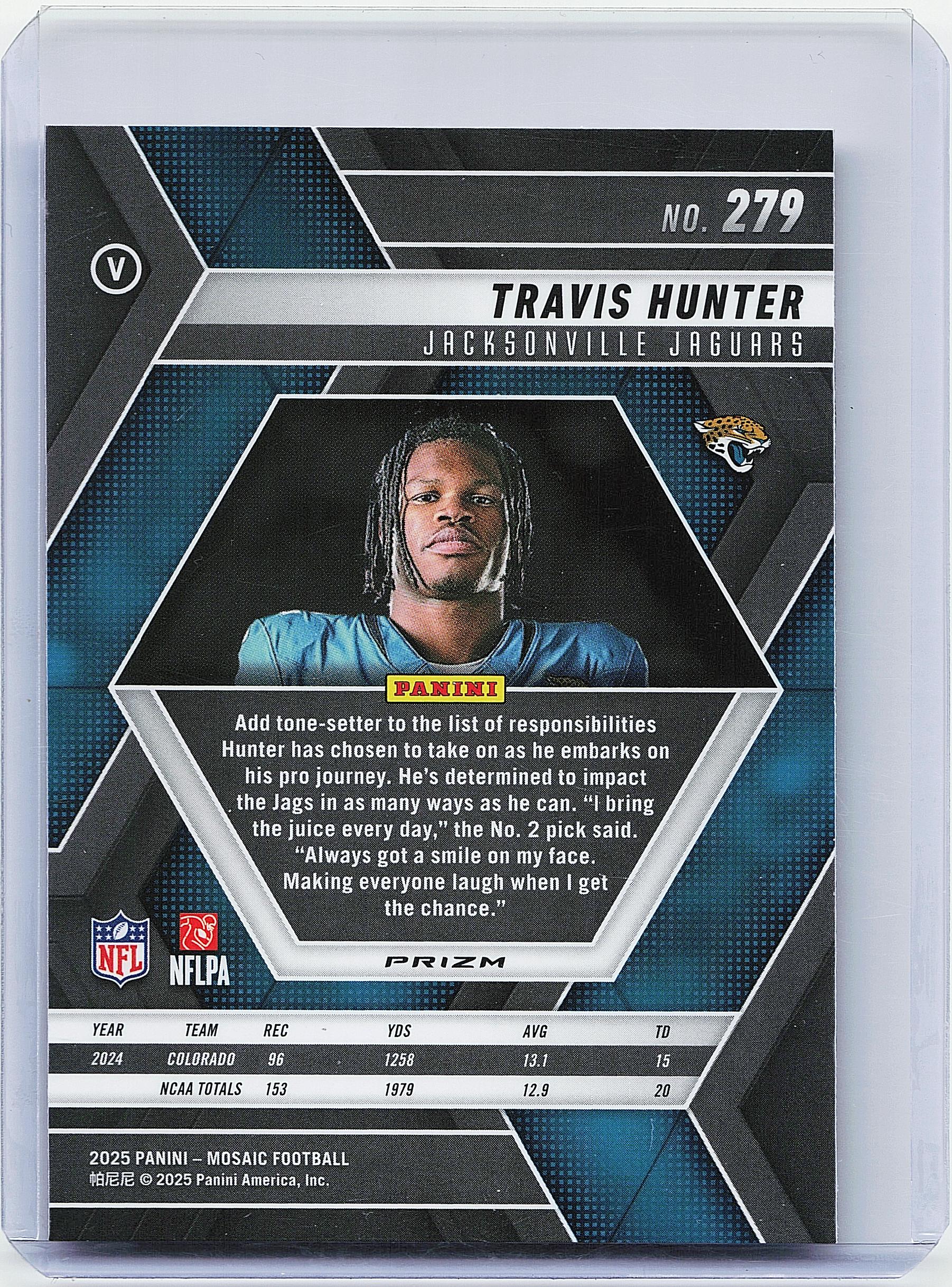 2025 Panini Mosaic #279 Travis Hunter Mosaic Reactive Purple