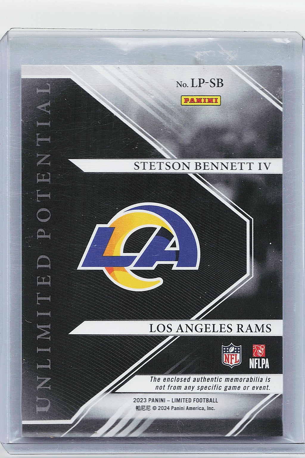 2023 Panini Limited #LP-SB Stetson Bennett IV Unlimited Potential #/200