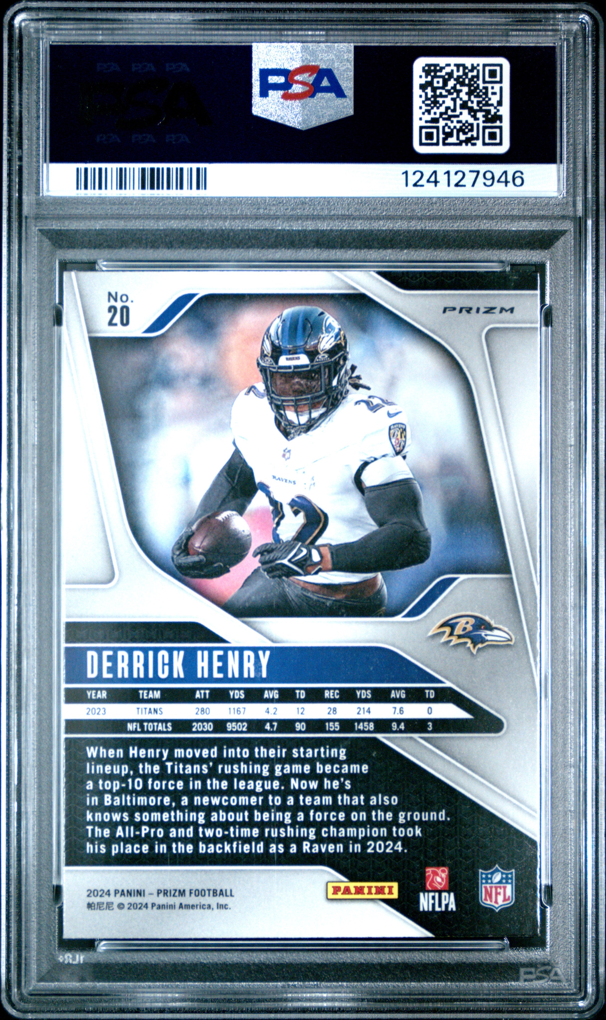 2024 Panini Prizm #20 Derrick Henry Black and White Checker PSA 10