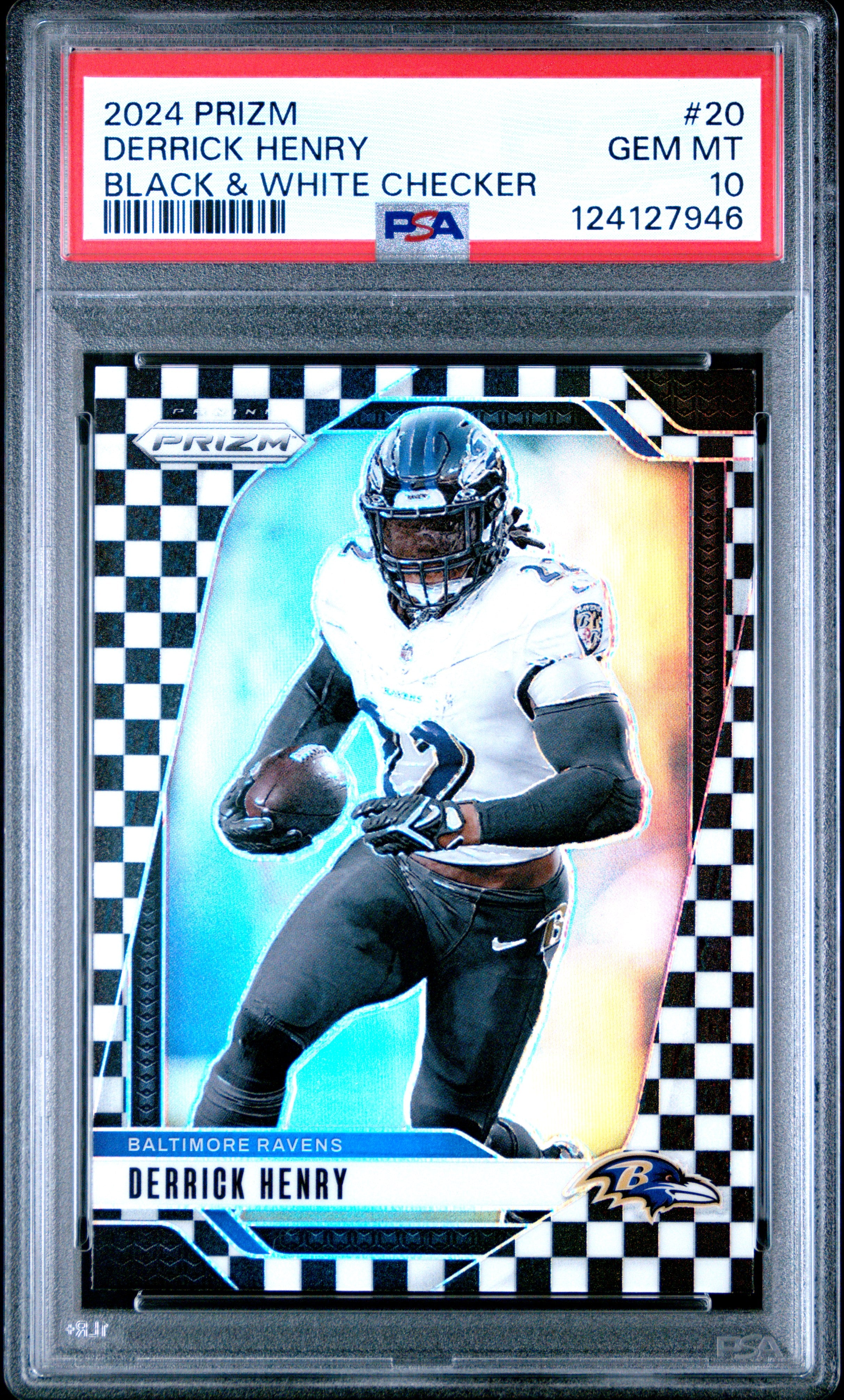 2024 Panini Prizm #20 Derrick Henry Black and White Checker PSA 10