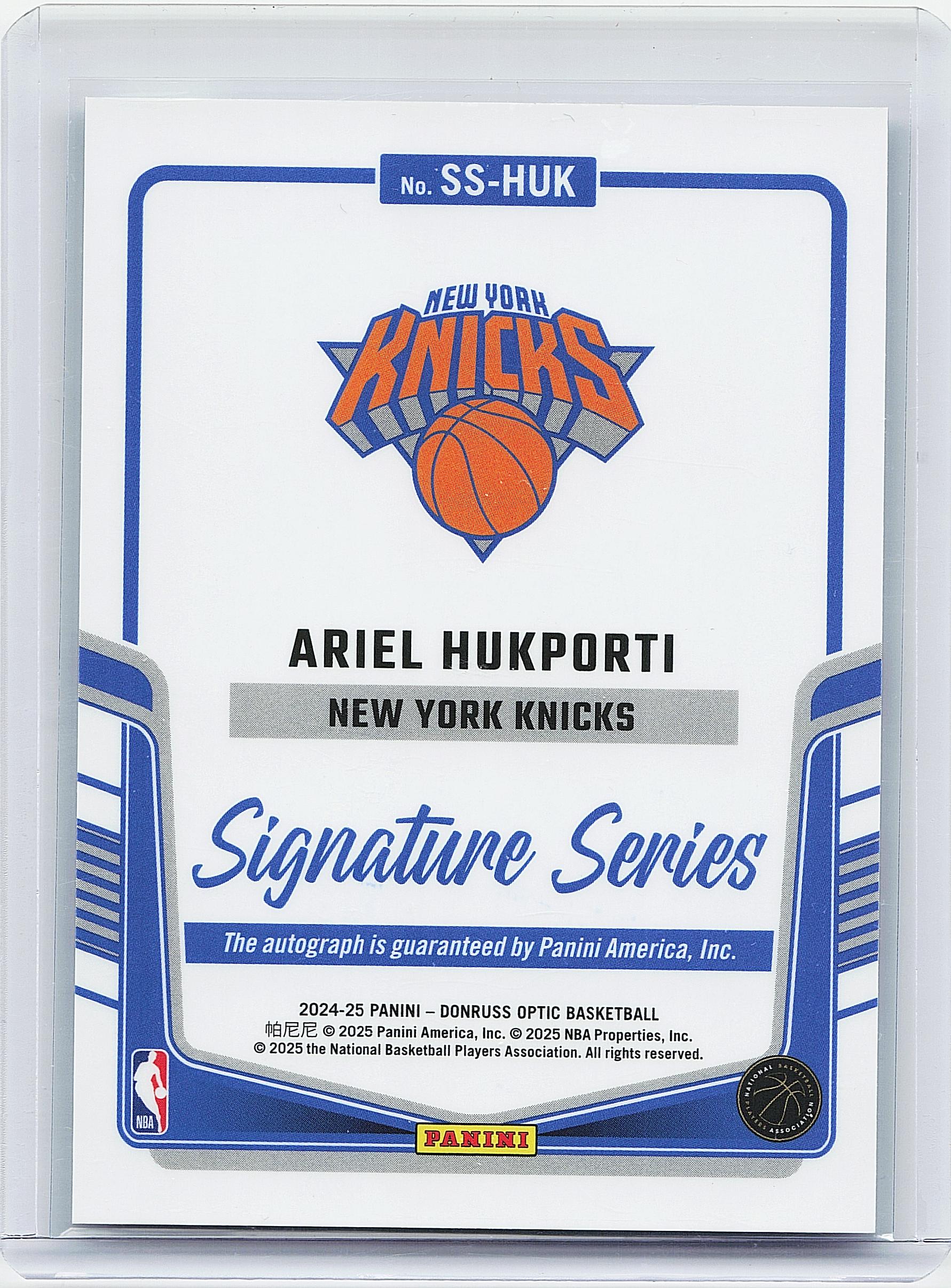 2024-25 Donruss Optic #SS-HUK Ariel Hukporti Signature Series
