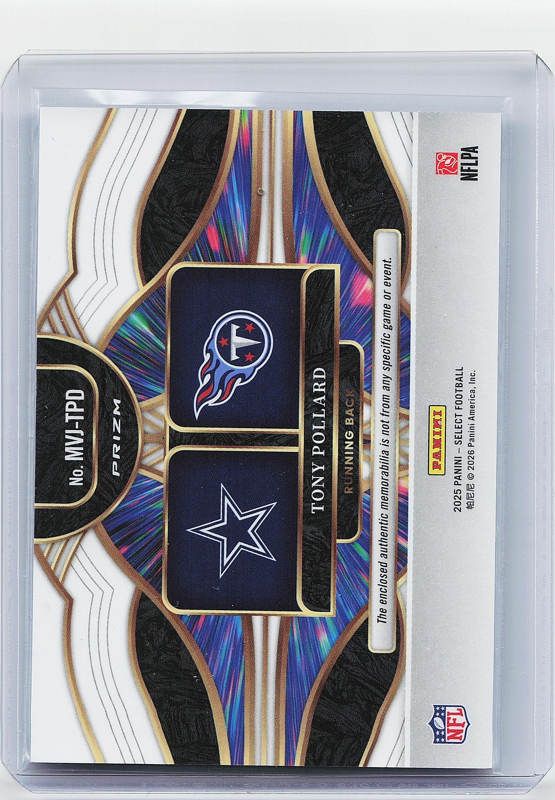 2025 Panini Select #MVJ-TPD Tony Pollard Multiverse Jerseys Blue Prizm