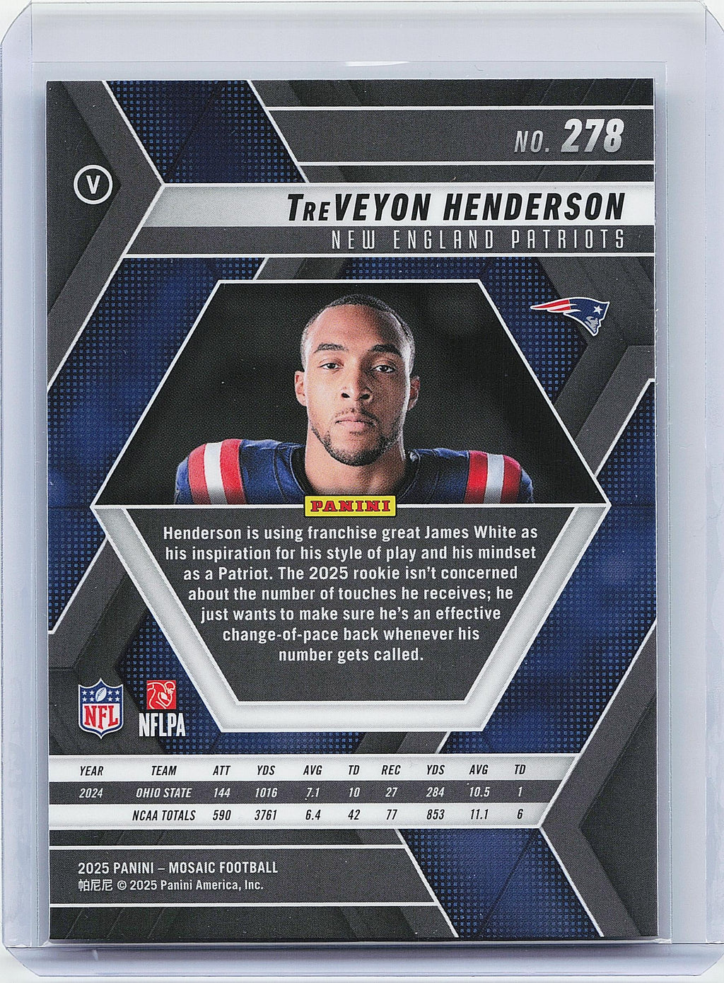 2025 Panini Mosaic #278 TreVeyon Henderson