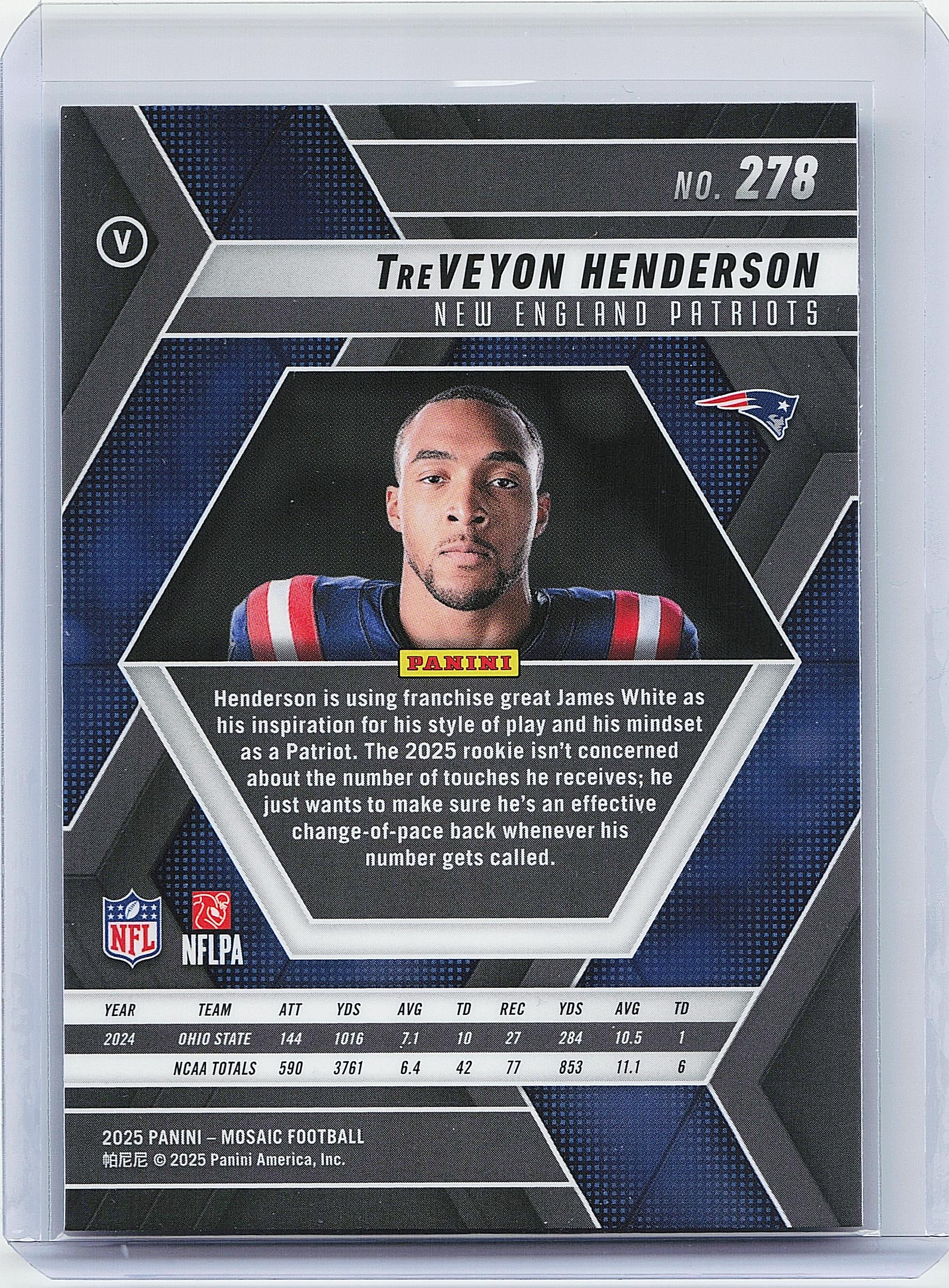 2025 Panini Mosaic #278 TreVeyon Henderson