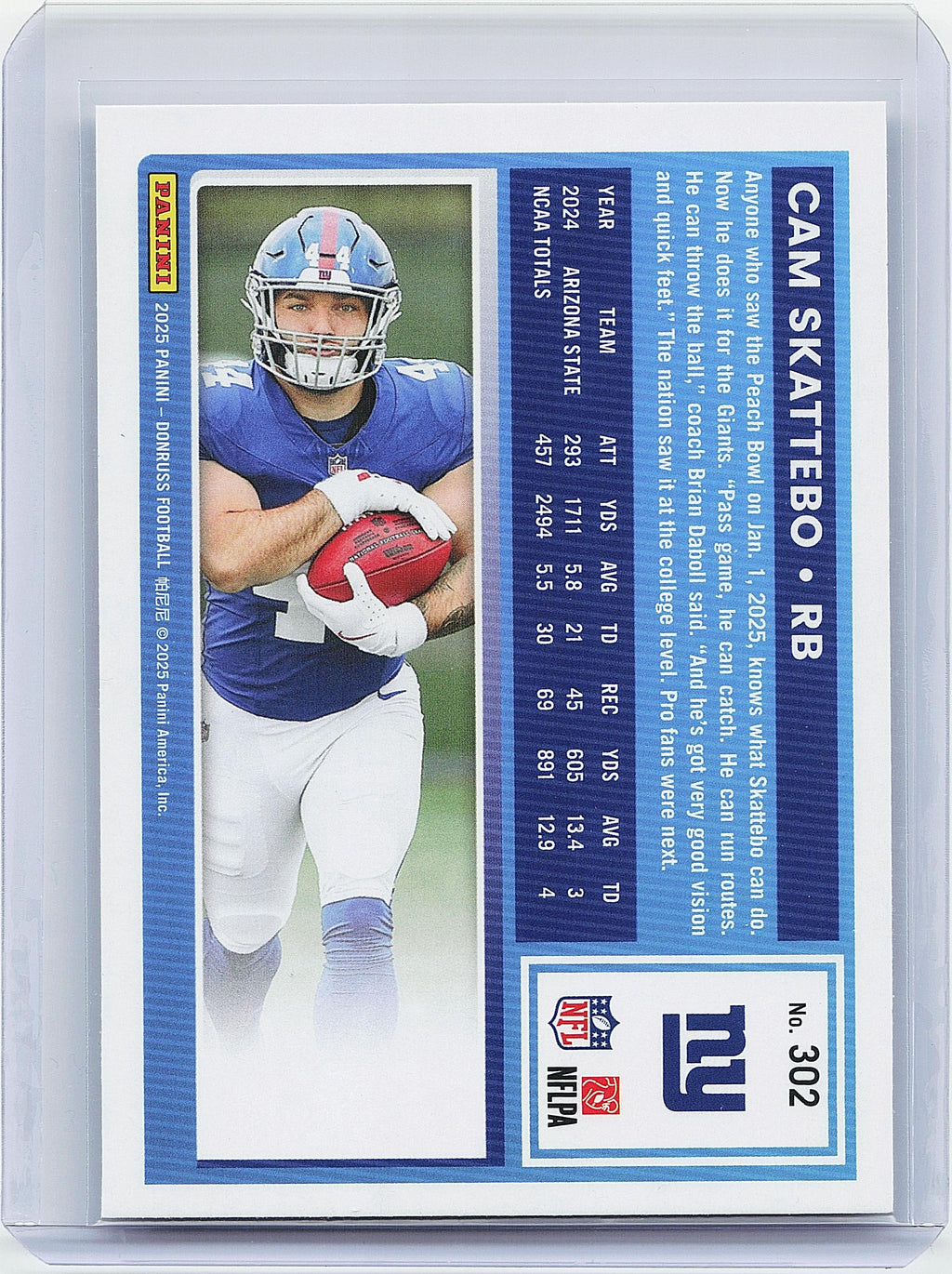 2025 Donruss #302 Cam Skattebo