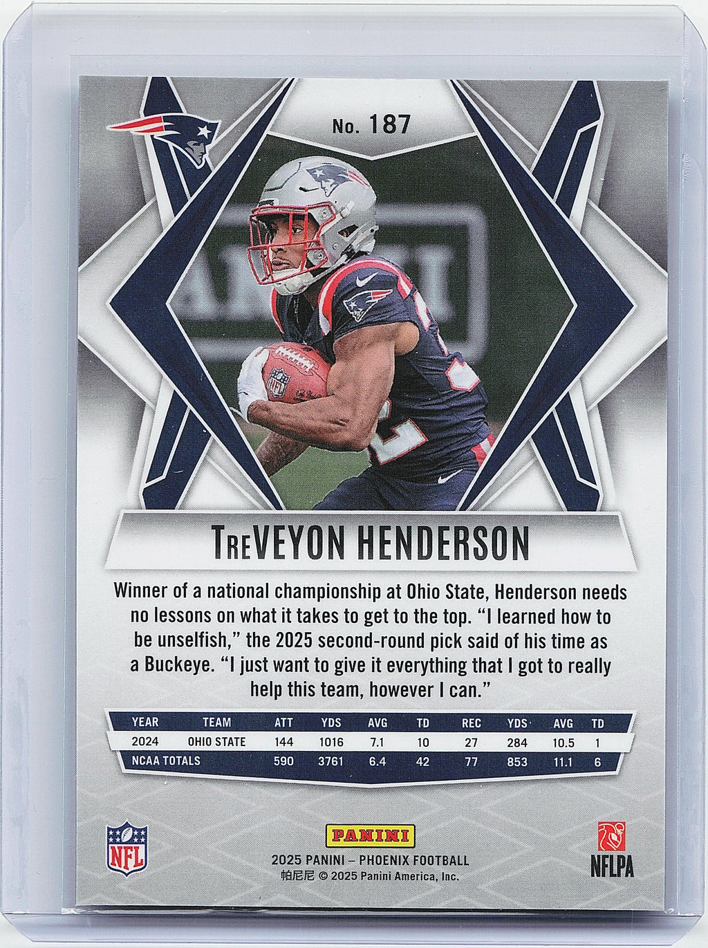 2025 Panini Phoenix #187 TreVeyon Henderson