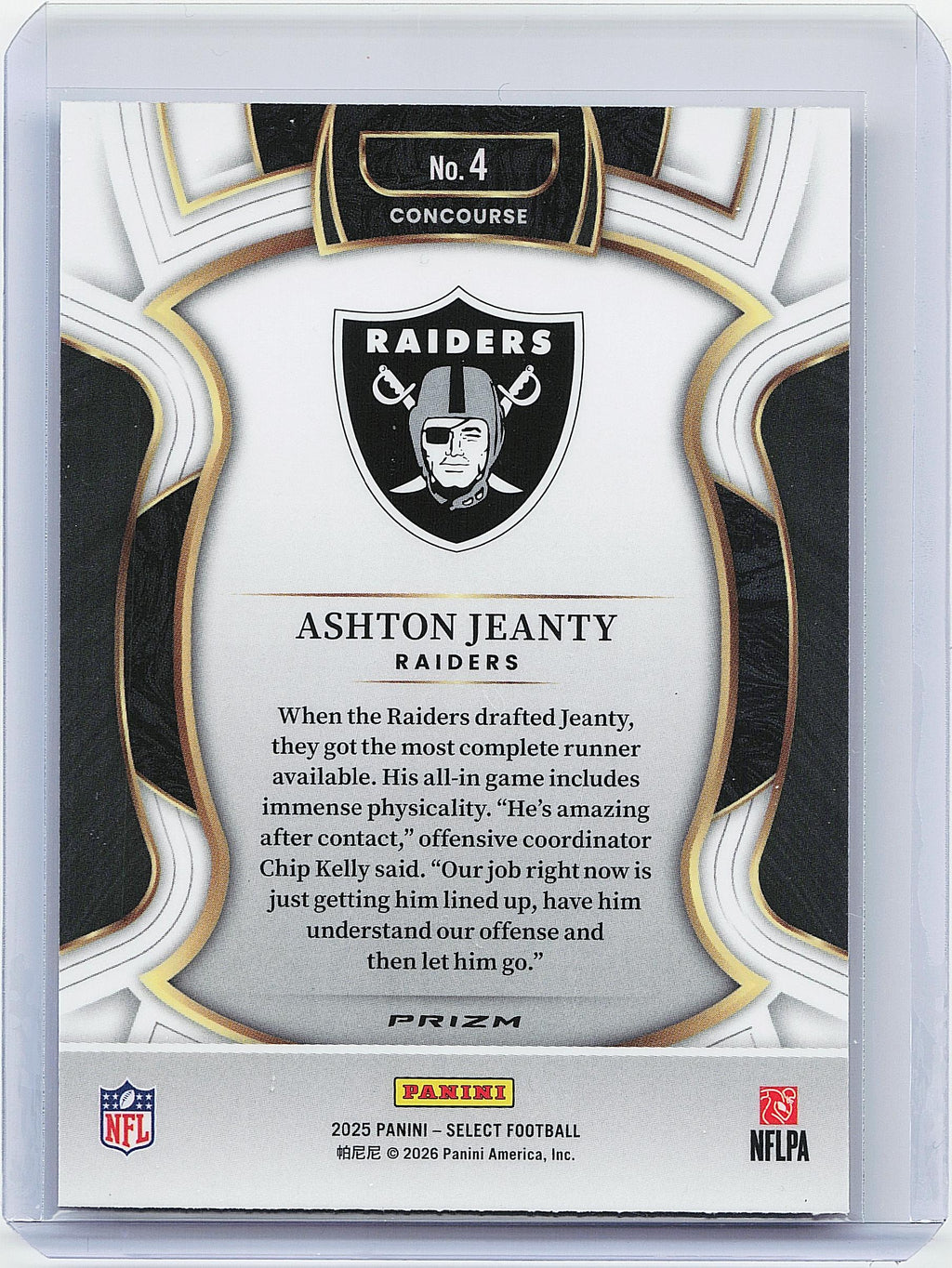 2025 Panini Select #4 Ashton Jeanty Red and Blue Prizm Shock
