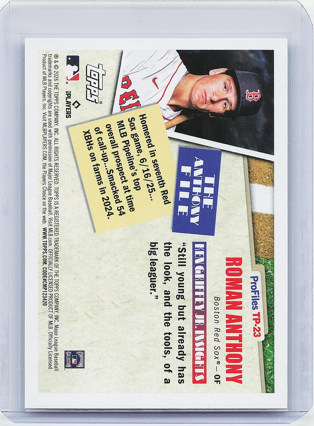 2026 Topps #TP-23 Roman Anthony Topps Profiles