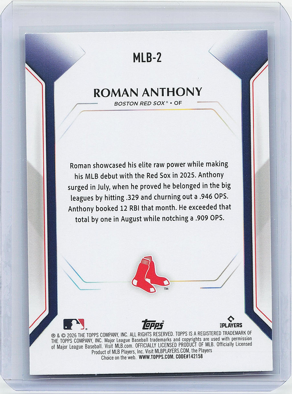 2026 Topps #MLB-2 Roman Anthony Topps Collector Kit Cards