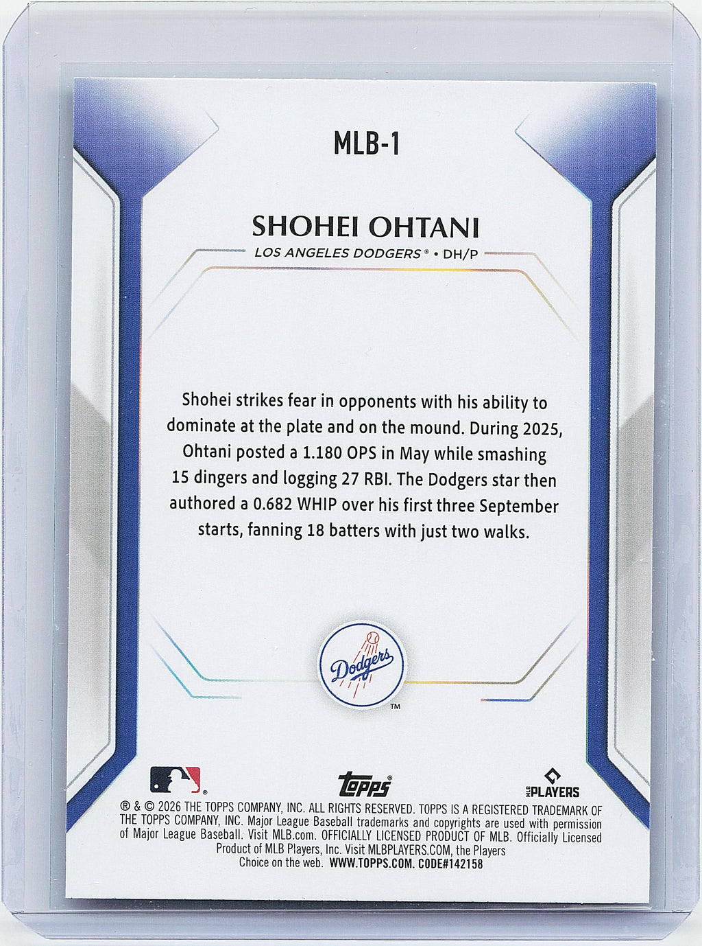 2026 Topps #MLB-1 Shohei Ohtani Topps Collector Kit Cards