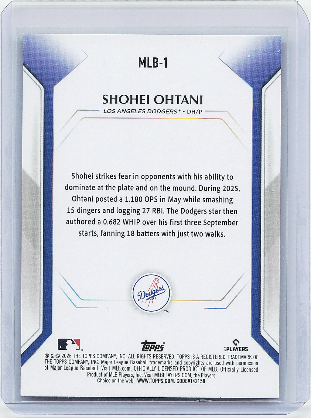 2026 Topps #MLB-1 Shohei Ohtani Topps Collector Kit Cards