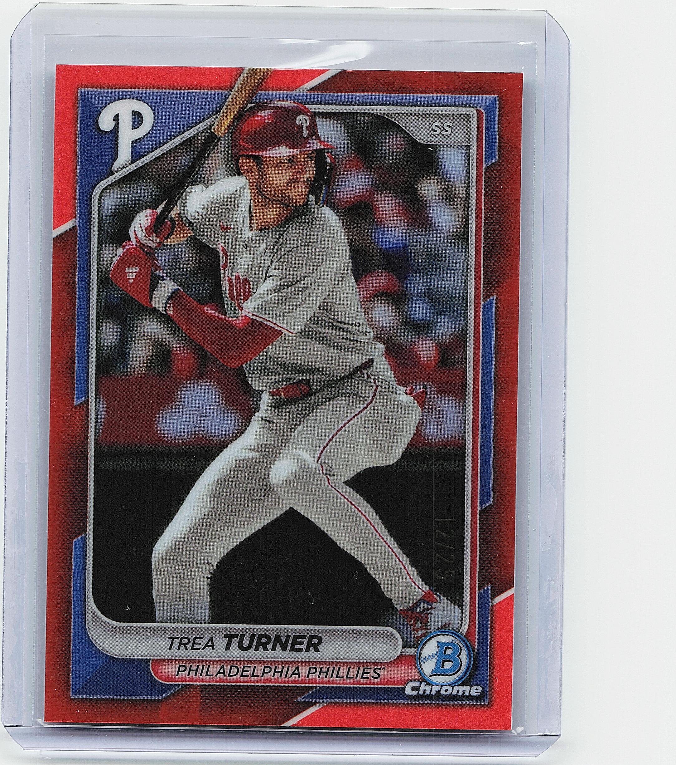 2024 Bowman Chrome #21 Trea Turner Orange Refractors #/25
