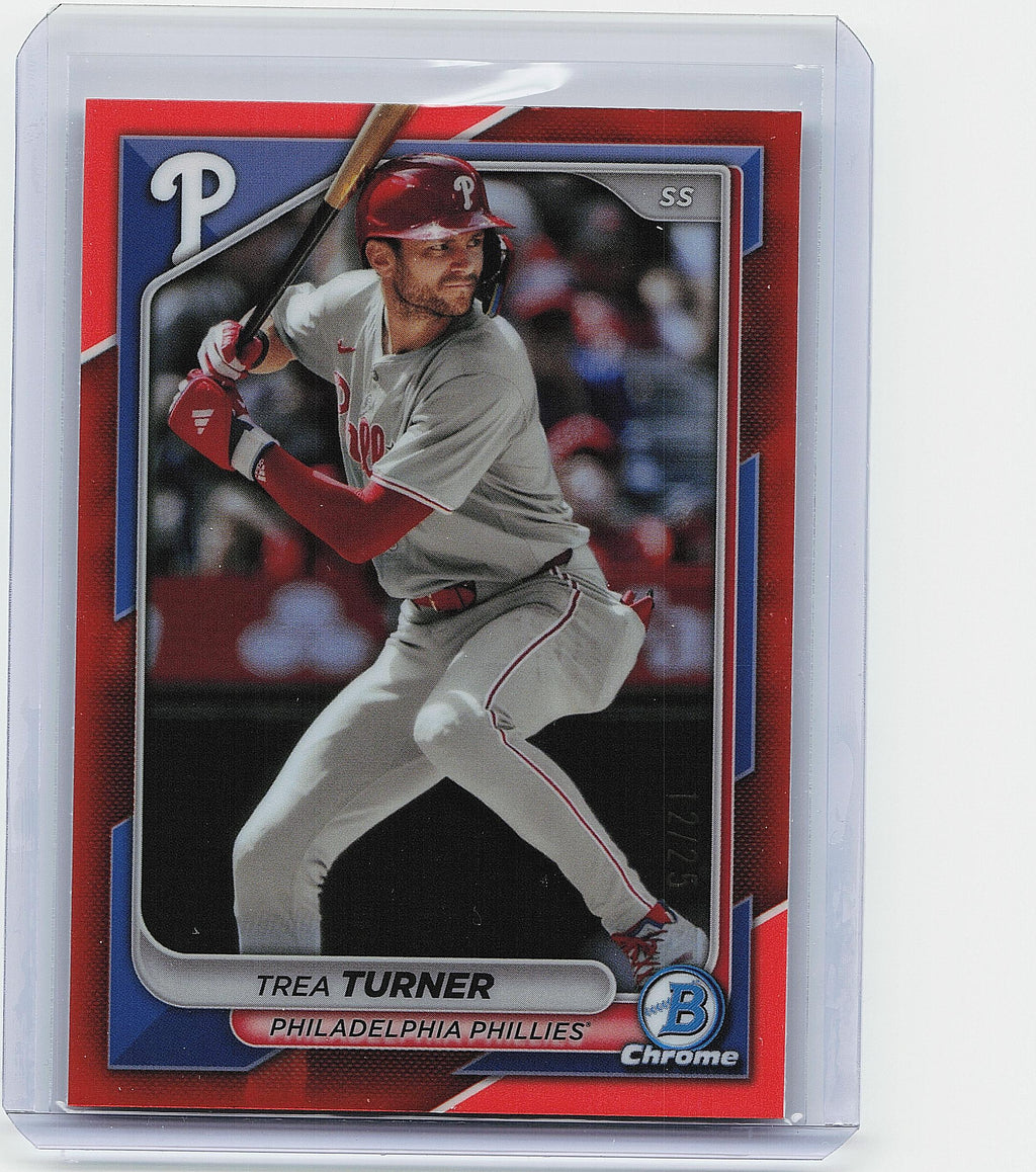 2024 Bowman Chrome #21 Trea Turner Orange Refractors #/25