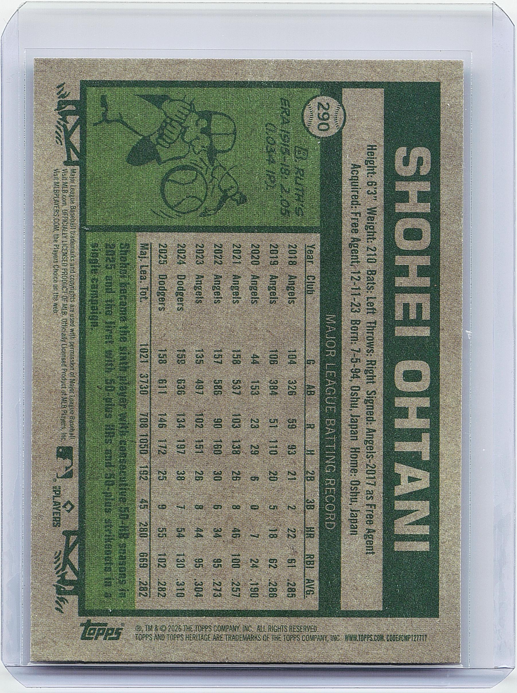 2026 Topps Heritage #290 Shohei Ohtani