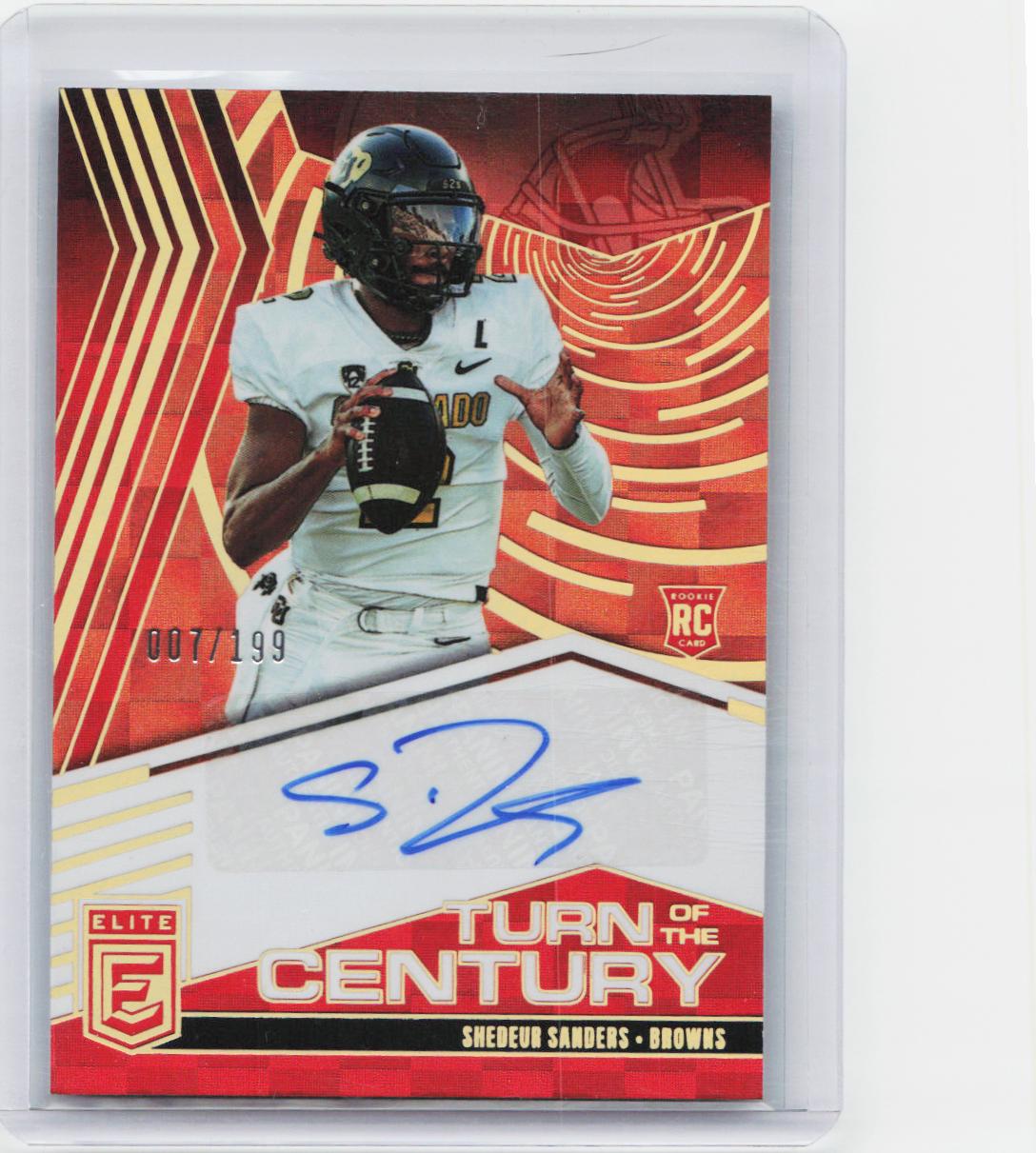 2025 Donruss Elite #TOC-SSA Shedeur Sanders Turn of the Century Auto Orange /199