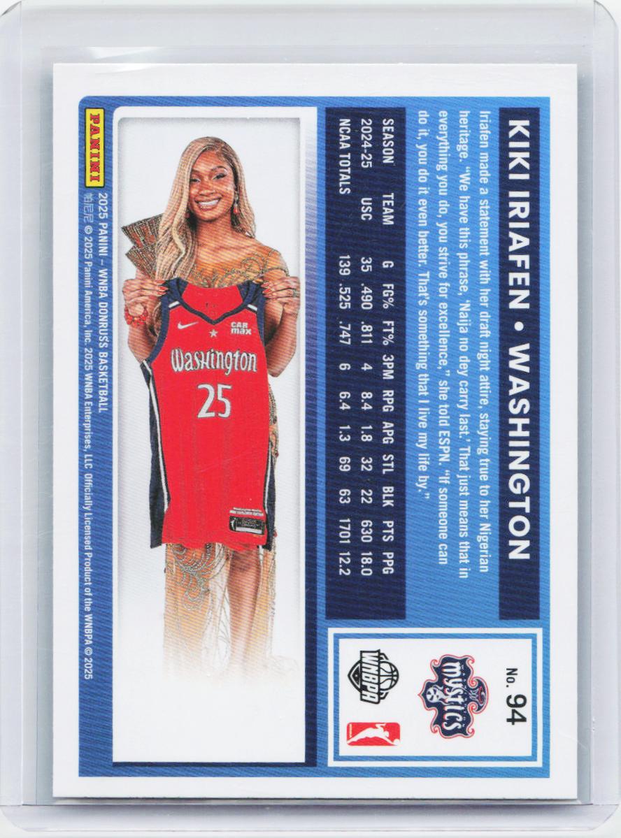 2025 Donruss WNBA #94 Kiki Iriafen Dragon