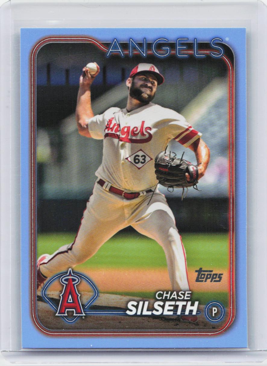 2024 Topps #585 Chase Silseth Father's Day Powder Blue #/50