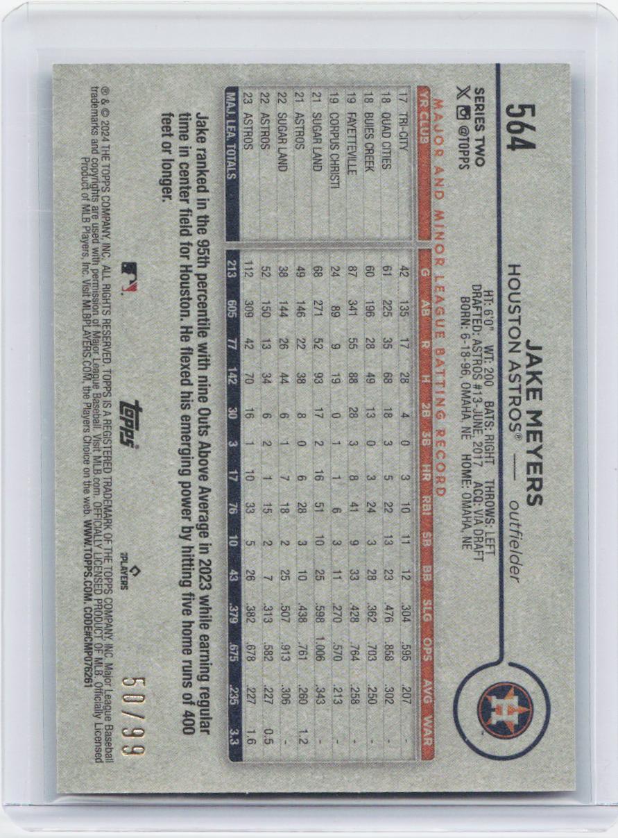 2024 Topps #564 Jake Meyers Vintage Stock #/99