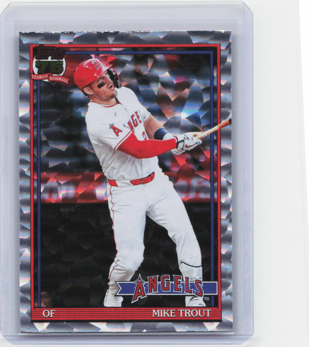 2026 Topps #T91-1 Mike Trout 1991 Topps Baseball 35th Anniversary Crackle Foil