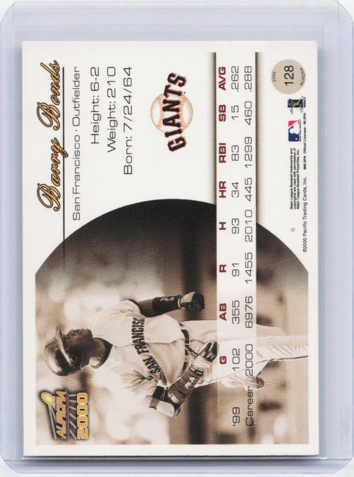 2000 Pacific Aurora #128 Barry Bonds Pinstripes