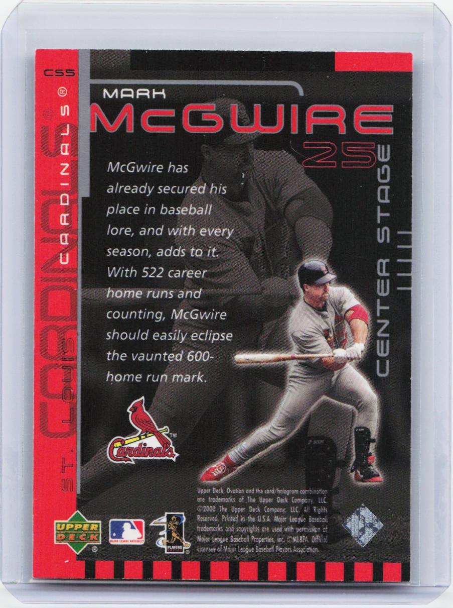 2000 Upper Deck Ovation #CS5 Mark McGwire Center Stage Silver
