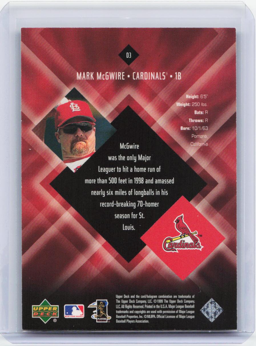 2000 Upper Deck Black Diamond #D3 Mark McGwire Diamonation