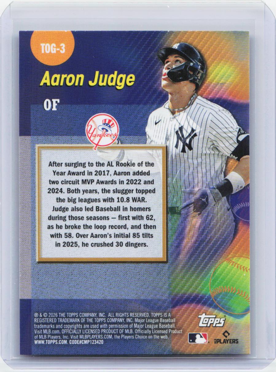 2026 Topps #TOG-3 Aaron Judge Titans of the Game