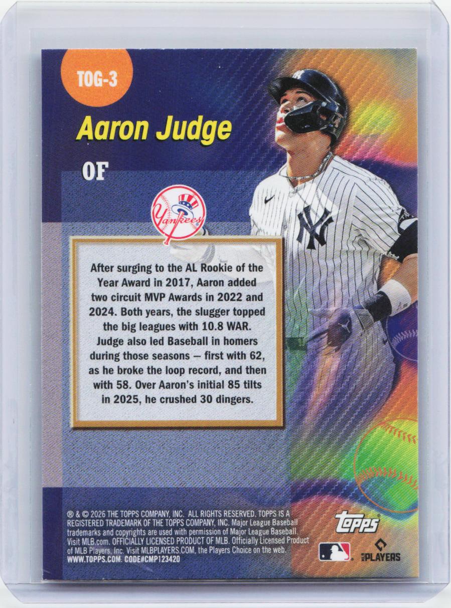 2026 Topps #TOG-3 Aaron Judge Titans of the Game