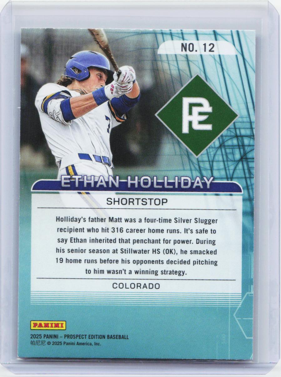 2025 Panini Prospect Edition #12 Ethan Holliday 20-80 Scale