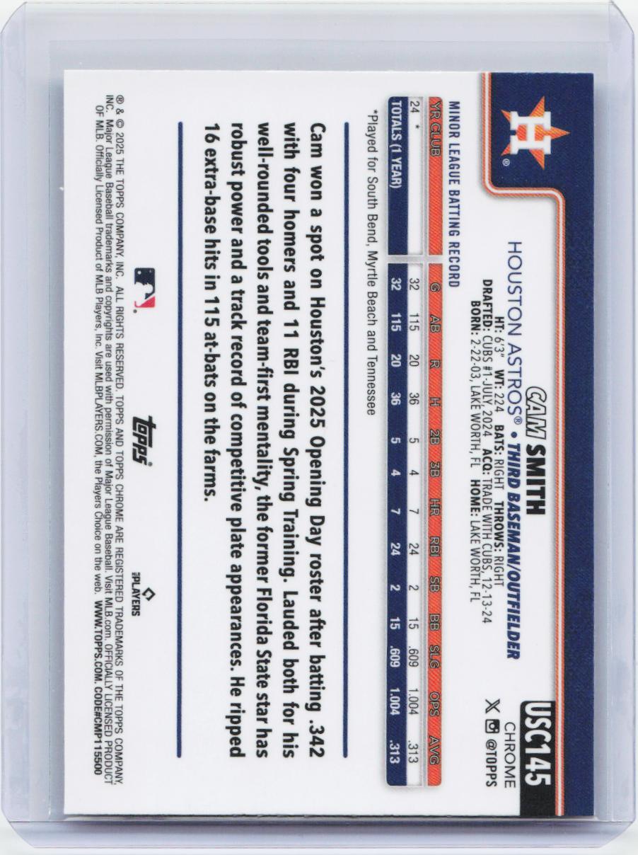 2025 Topps Chrome Update #USC145 Cam Smith