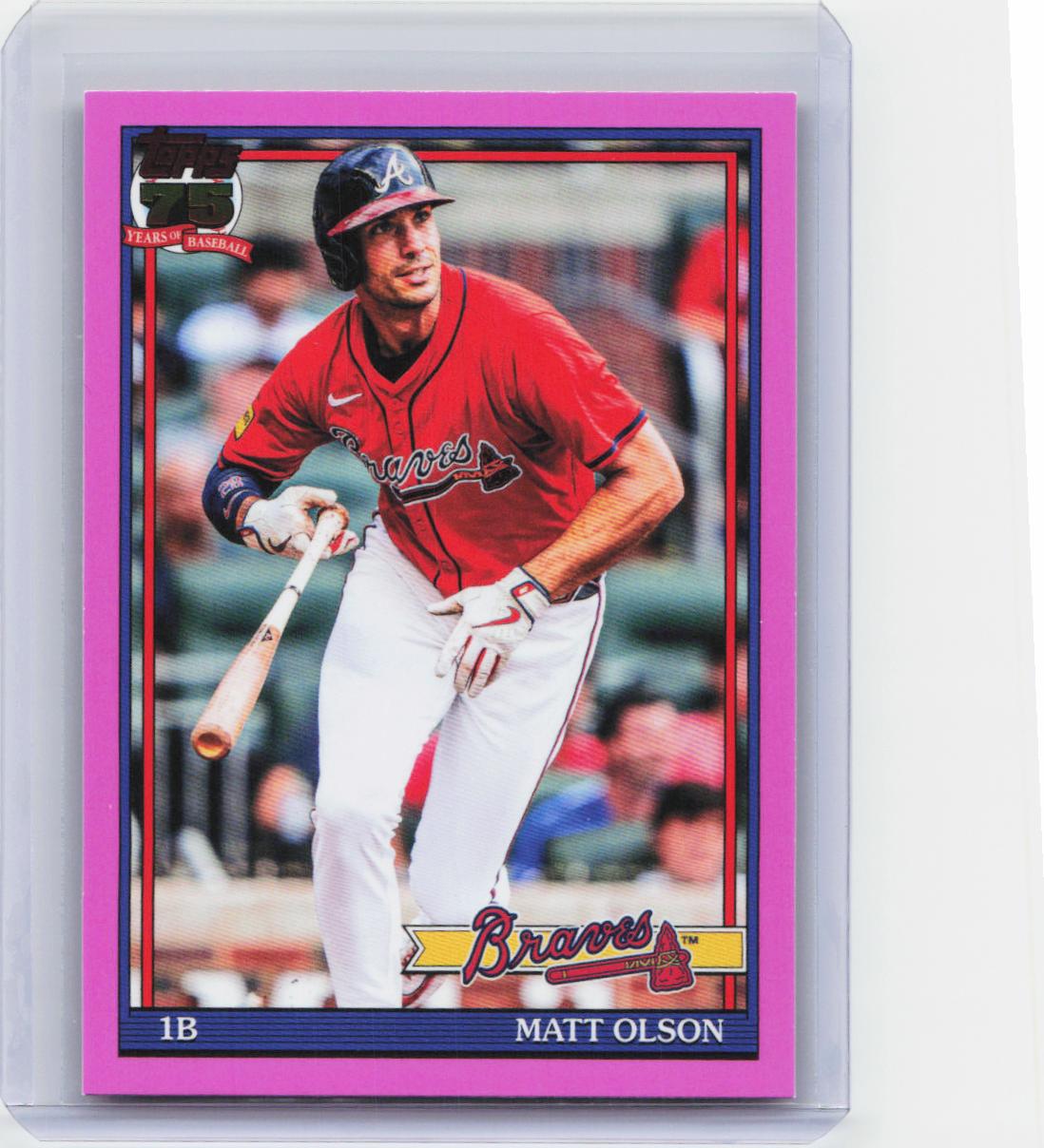 2026 Topps #T91-53 Matt Olson 1991 Topps Baseball 35th Anniversary Pink