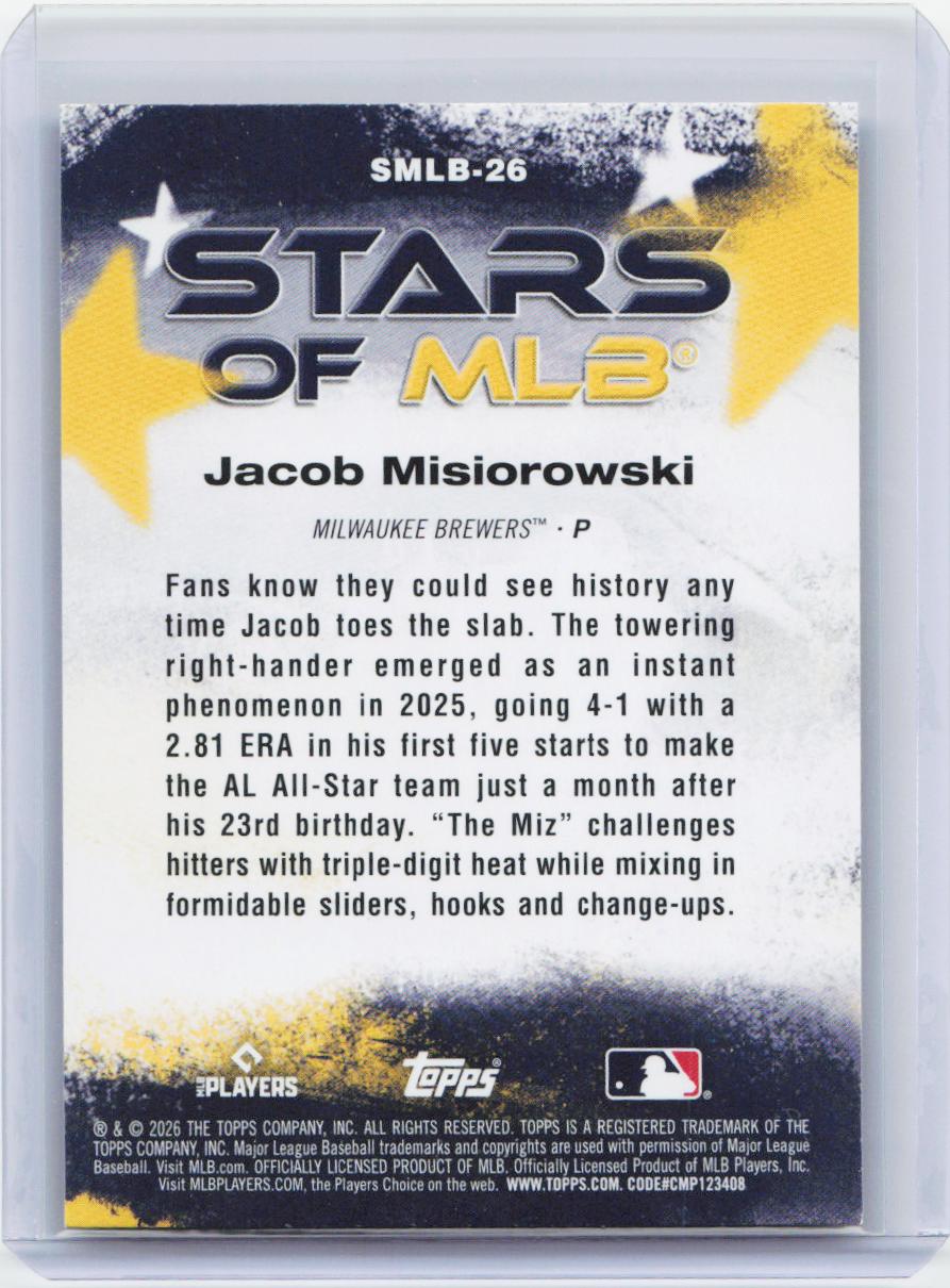 2026 Topps #SMLB-26 Jacob Misiorowski Stars of MLB