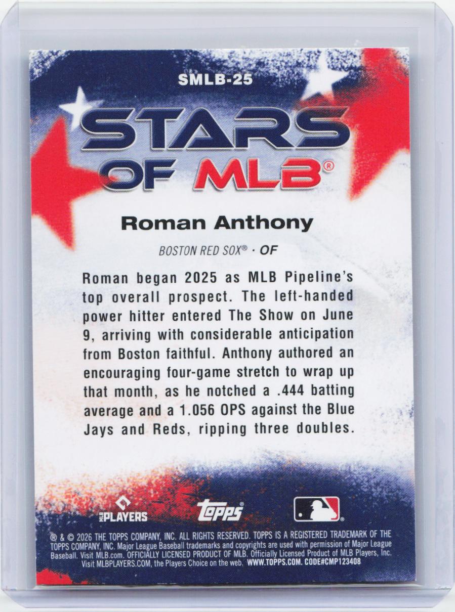 2026 Topps #SMLB-25 Roman Anthony Stars of MLB