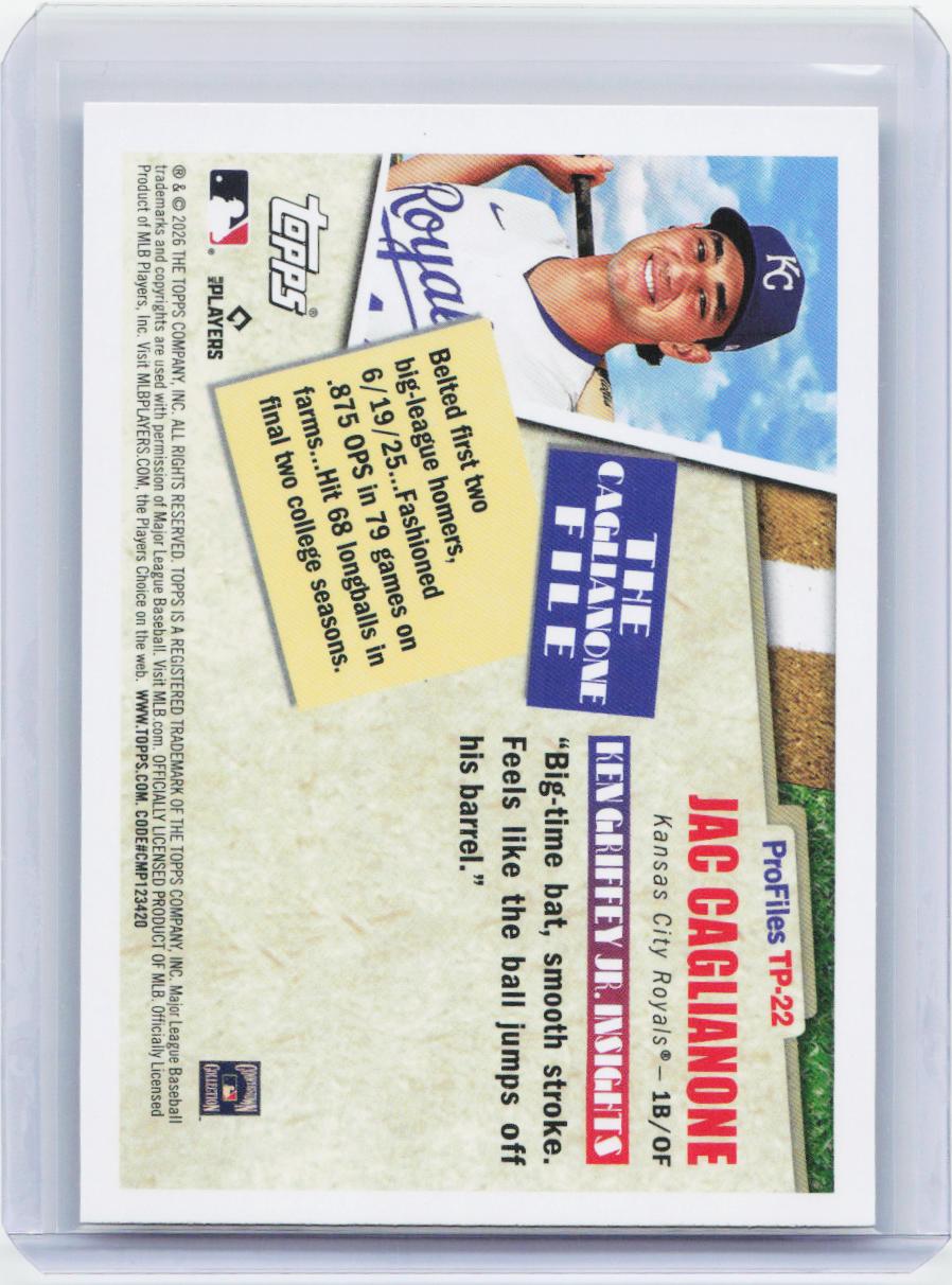 2026 Topps #TP-22 Jac Caglianone Topps Profiles
