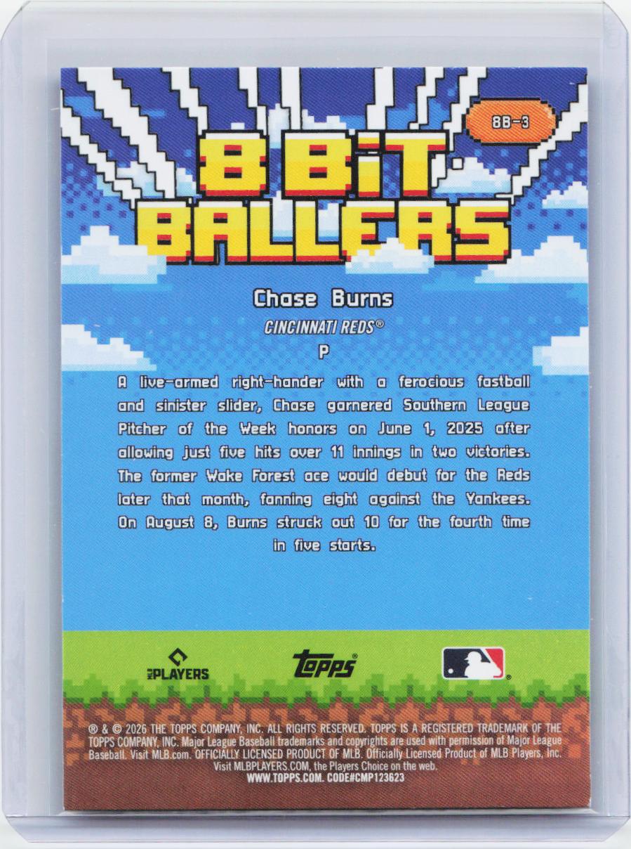 2026 Topps #8B-3 Chase Burns 8 Bit Ballers