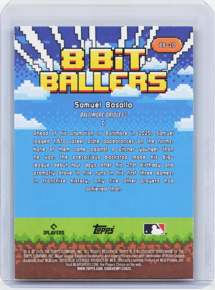 2026 Topps #8B-20 Samuel Basallo 8 Bit Ballers