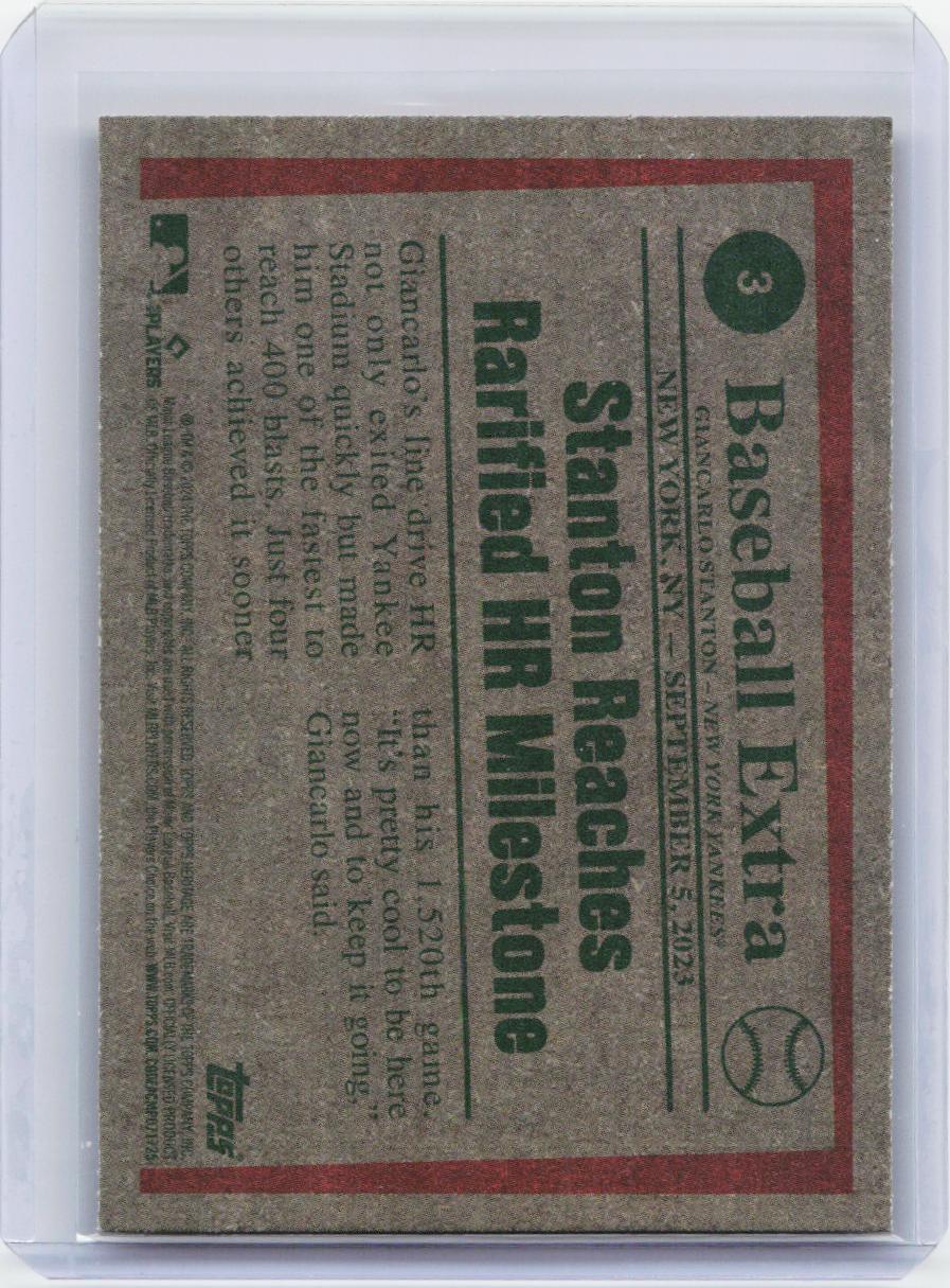 2024 Topps Heritage #3 400th HR (Giancarlo Stanton)