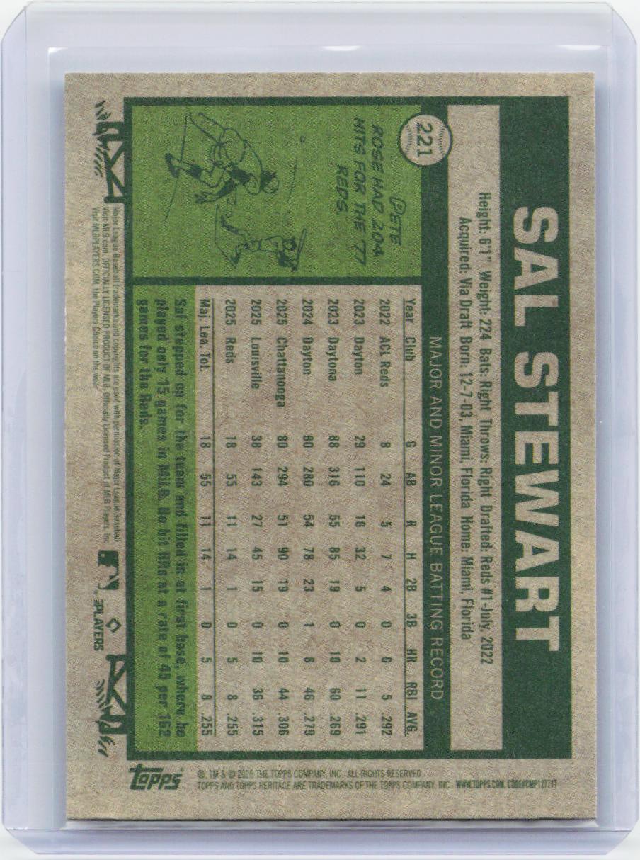 2026 Topps Heritage #221 Sal Stewart