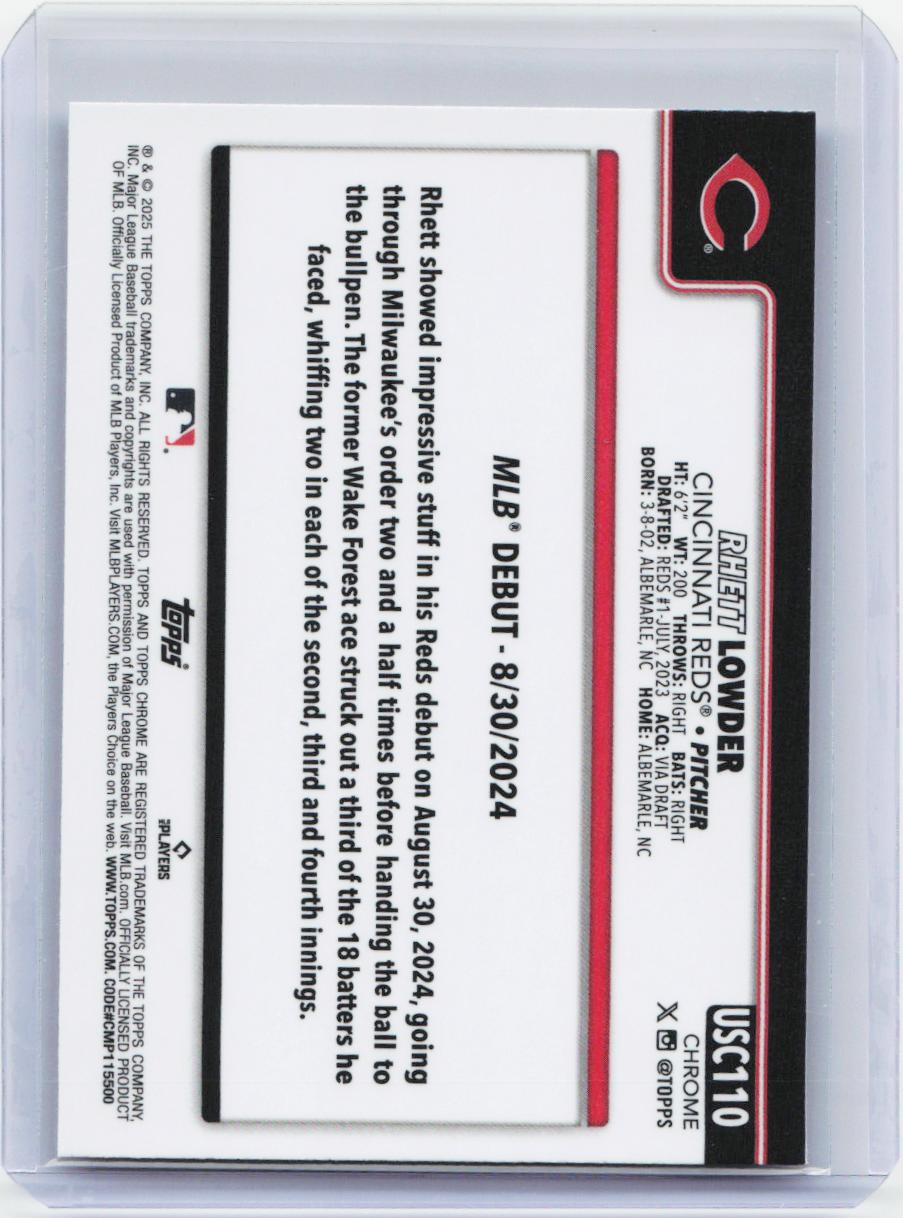 2025 Topps Chrome Update #USC110 Rhett Lowder X-Fractors